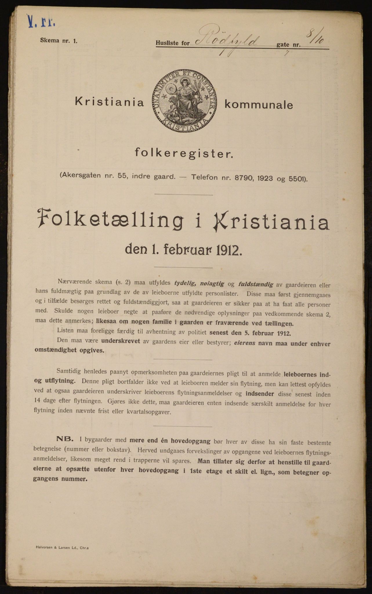 OBA, Municipal Census 1912 for Kristiania, 1912, p. 86083