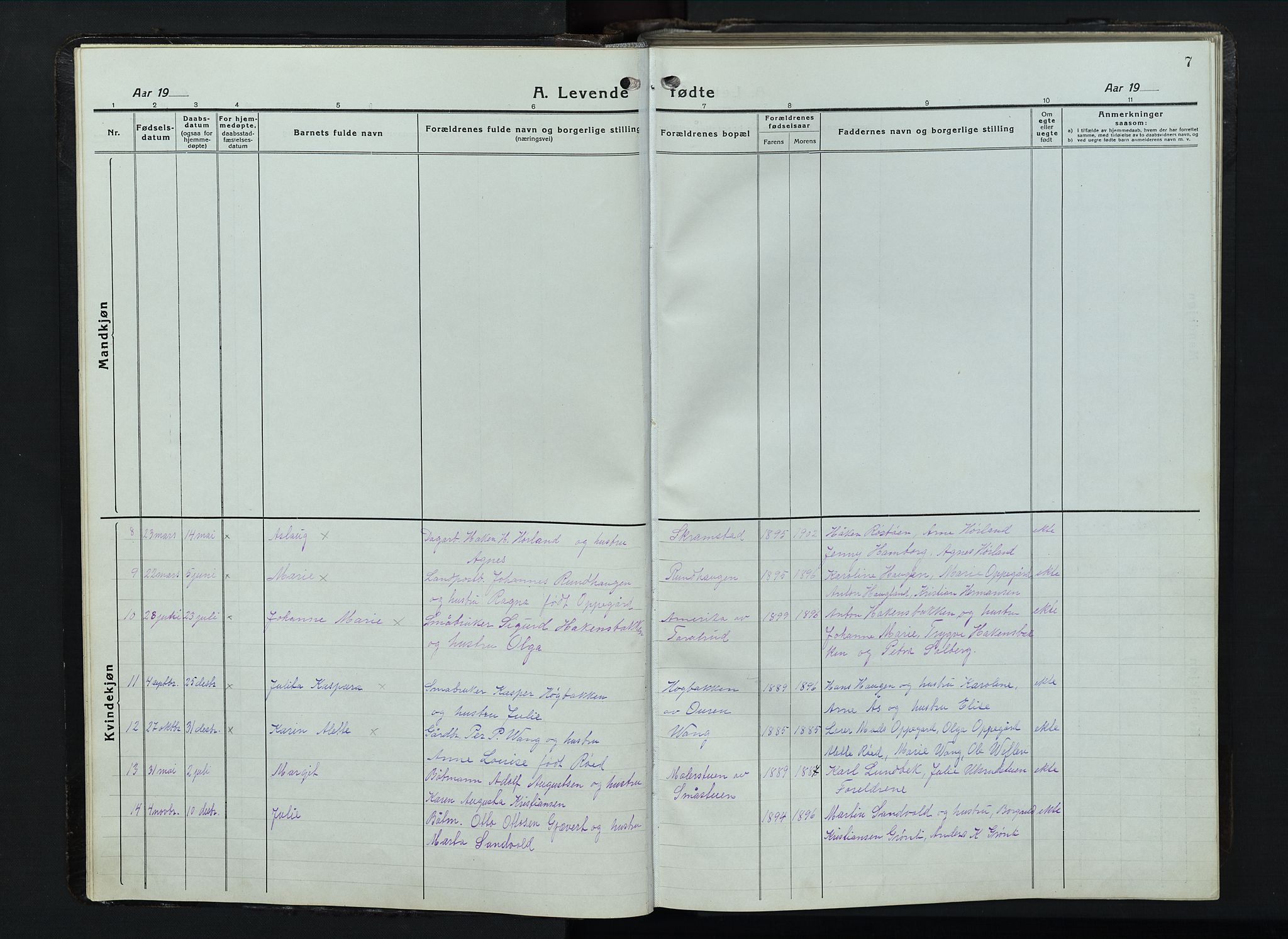 Balke prestekontor, AV/SAH-PREST-106/H/Ha/Hab/L0001: Parish register (copy) no. 1, 1920-1955, p. 7