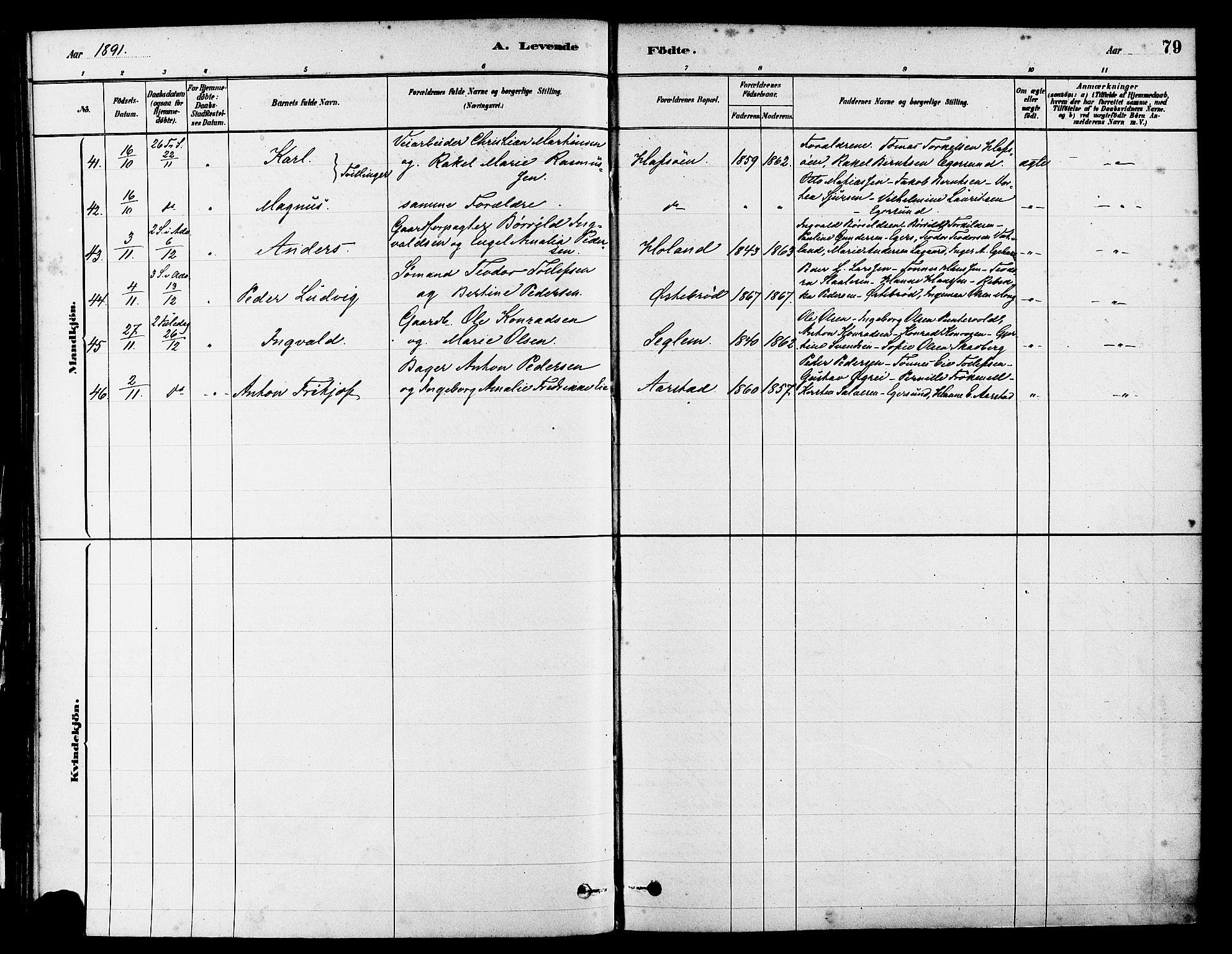 Eigersund sokneprestkontor, SAST/A-101807/S08/L0017: Parish register (official) no. A 14, 1879-1892, p. 79