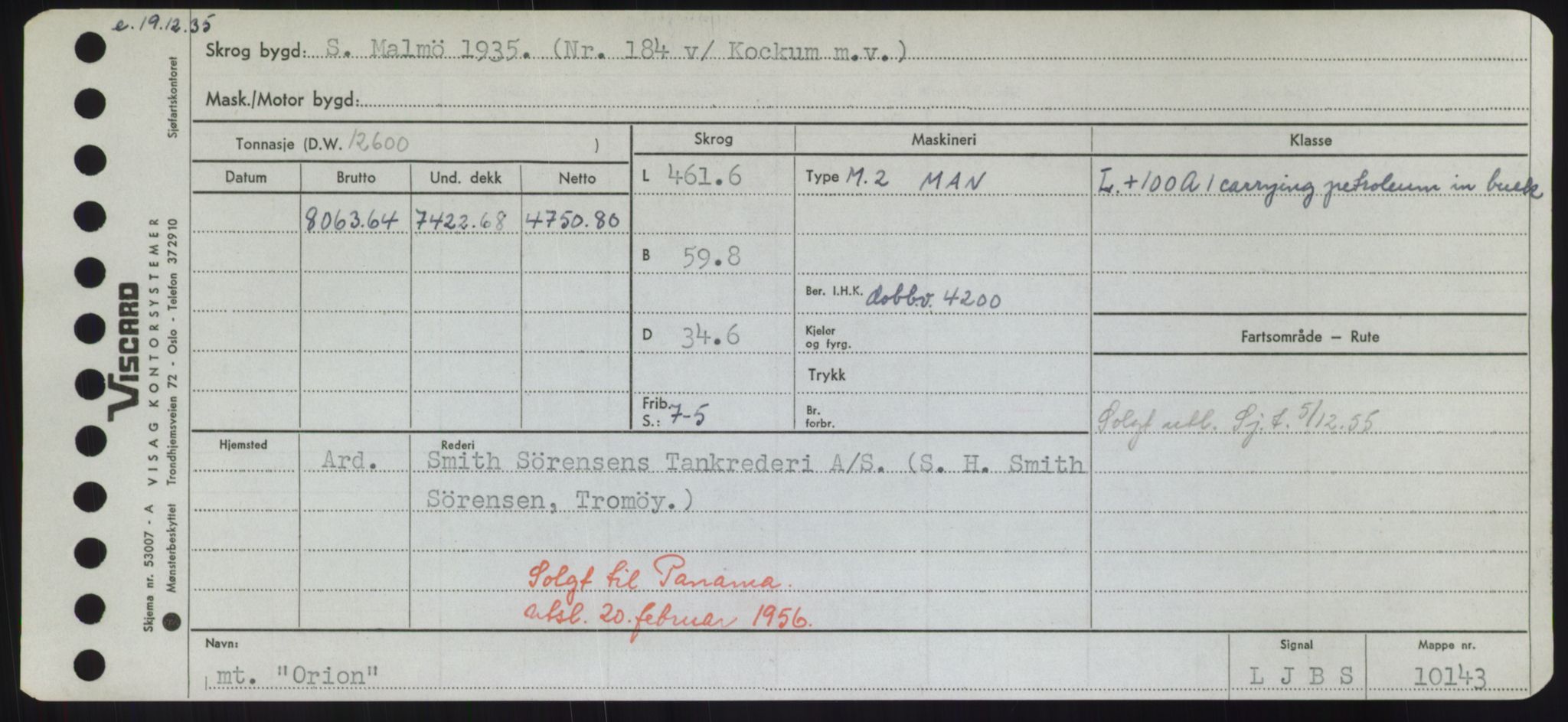 Sjøfartsdirektoratet med forløpere, Skipsmålingen, RA/S-1627/H/Hd/L0028: Fartøy, O, p. 331