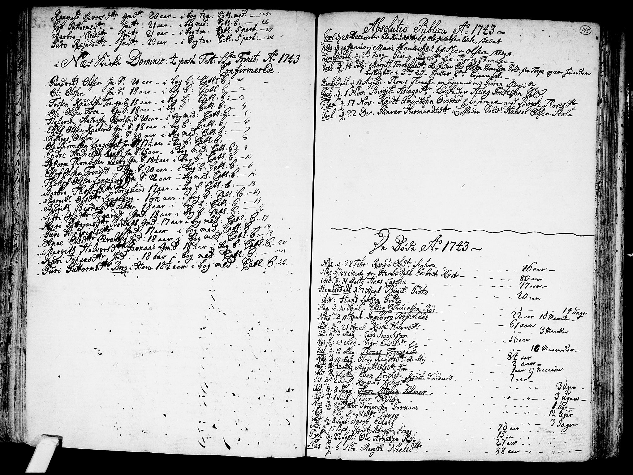Nes kirkebøker, SAKO/A-236/F/Fa/L0002: Parish register (official) no. 2, 1707-1759, p. 145