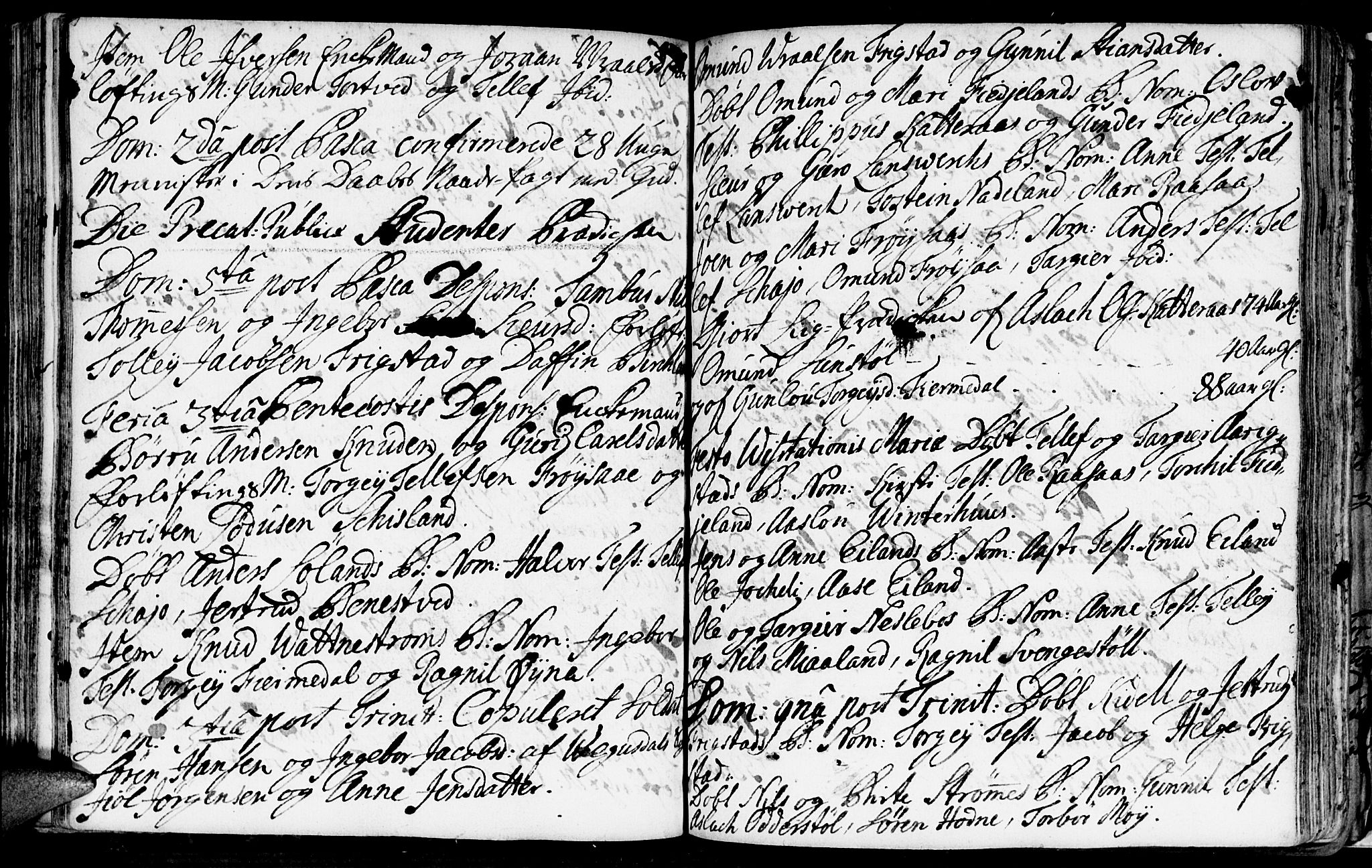 Evje sokneprestkontor, AV/SAK-1111-0008/F/Fa/Fac/L0001: Parish register (official) no. A 1, 1705-1764, p. 187-188