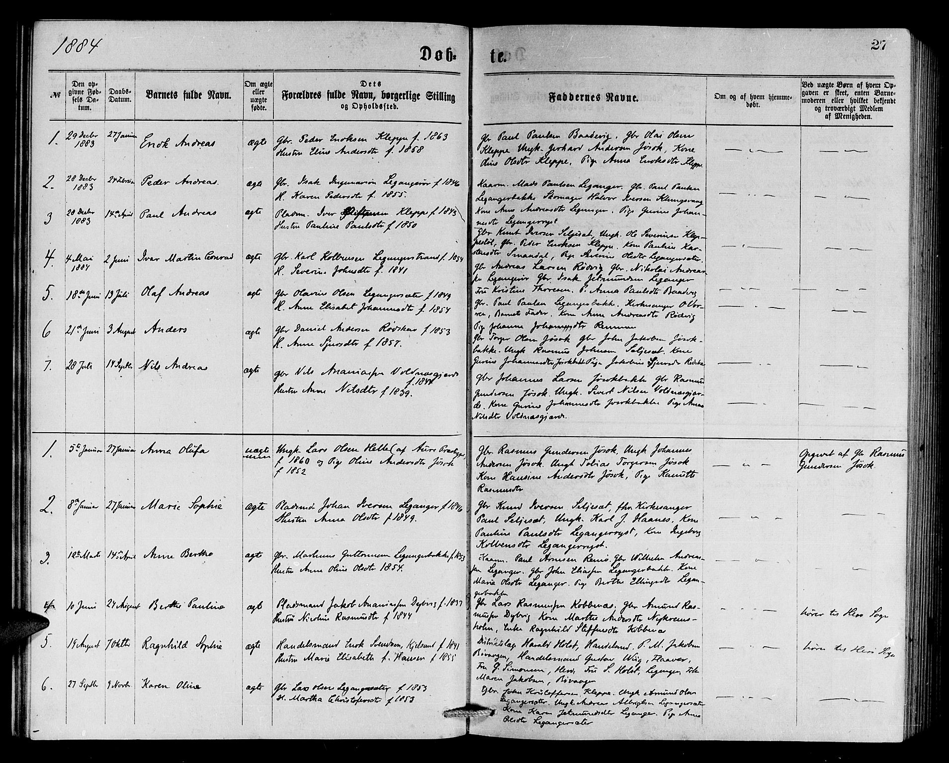 Ministerialprotokoller, klokkerbøker og fødselsregistre - Møre og Romsdal, AV/SAT-A-1454/508/L0094: Parish register (official) no. 508A01, 1873-1886, p. 27