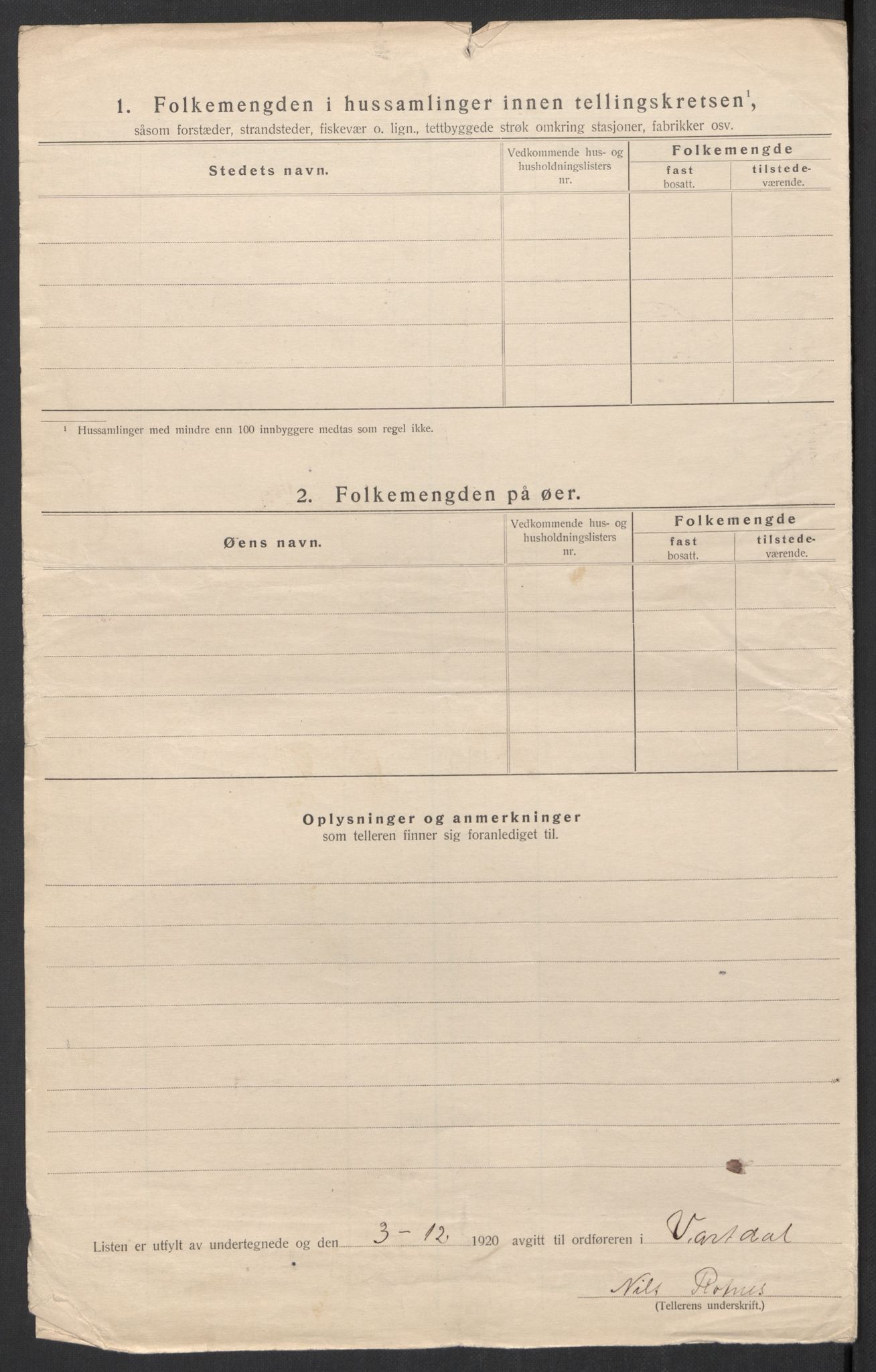 SAT, 1920 census for Vartdal, 1920, p. 14