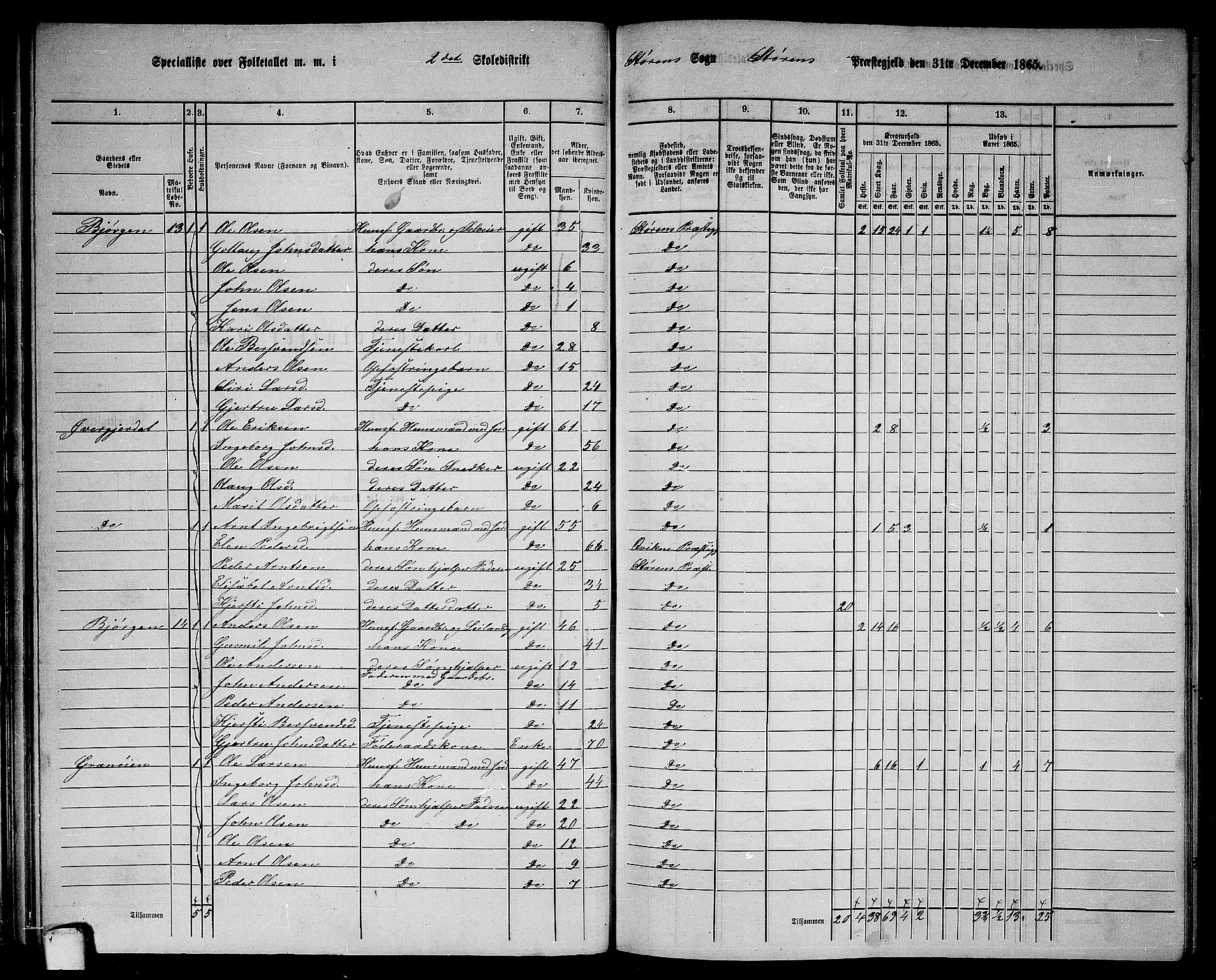 RA, 1865 census for Støren, 1865, p. 39