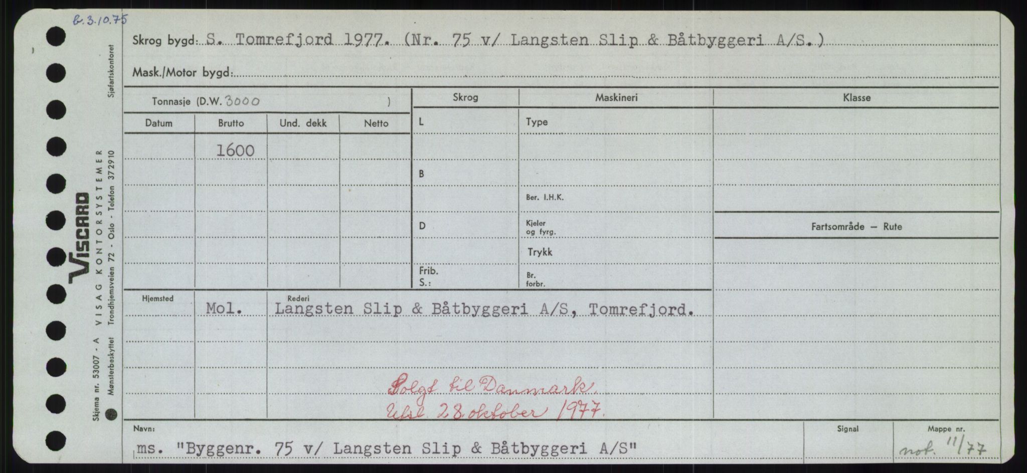 Sjøfartsdirektoratet med forløpere, Skipsmålingen, RA/S-1627/H/Hd/L0006: Fartøy, Byg-Båt, p. 487