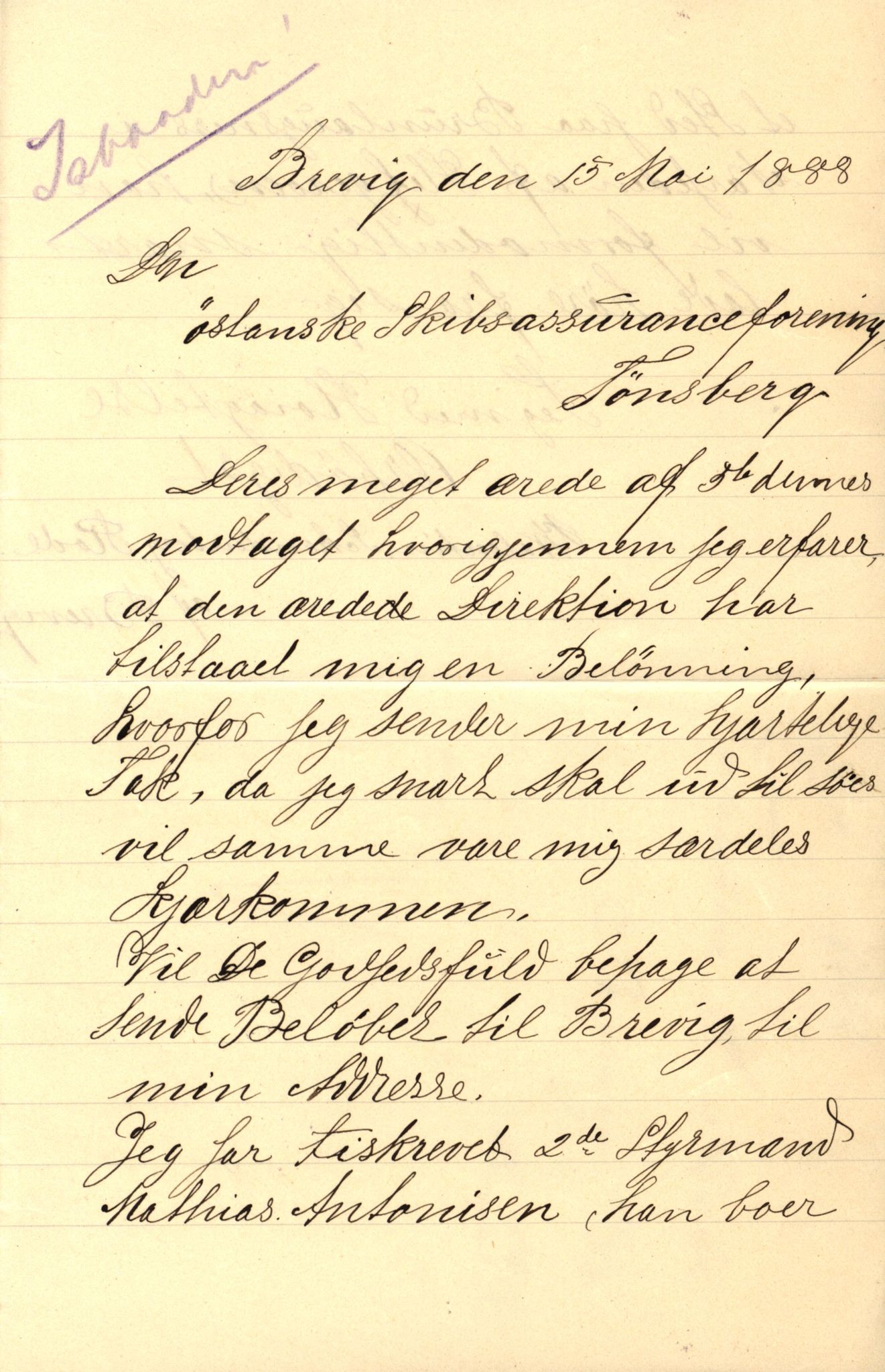 Pa 63 - Østlandske skibsassuranceforening, VEMU/A-1079/G/Ga/L0021/0002: Havaridokumenter / Isbaaden, Ragna, Sylphiden, Nyassa, 1887, p. 10