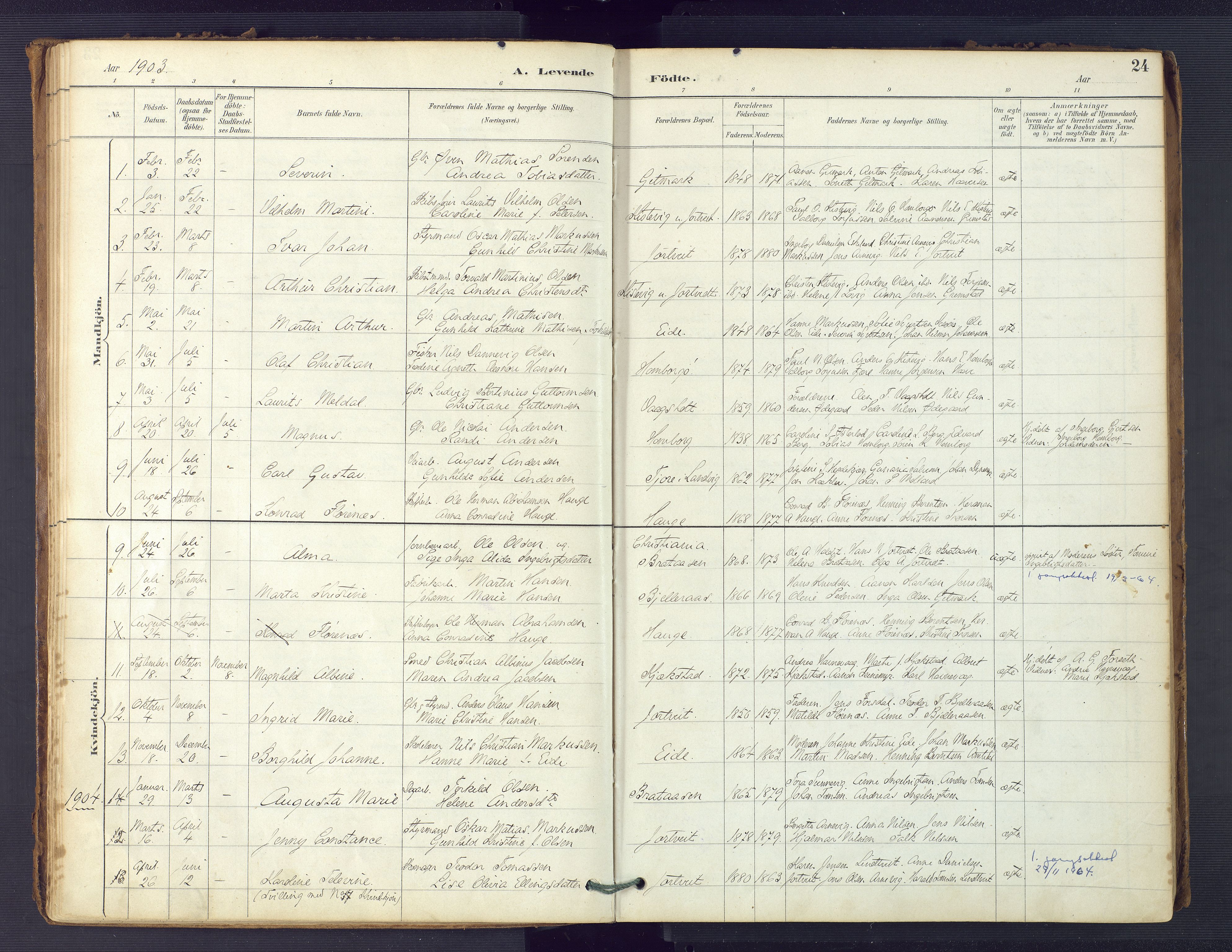 Hommedal sokneprestkontor, AV/SAK-1111-0023/F/Fa/Faa/L0003: Parish register (official) no. A 3, 1885-1916, p. 24