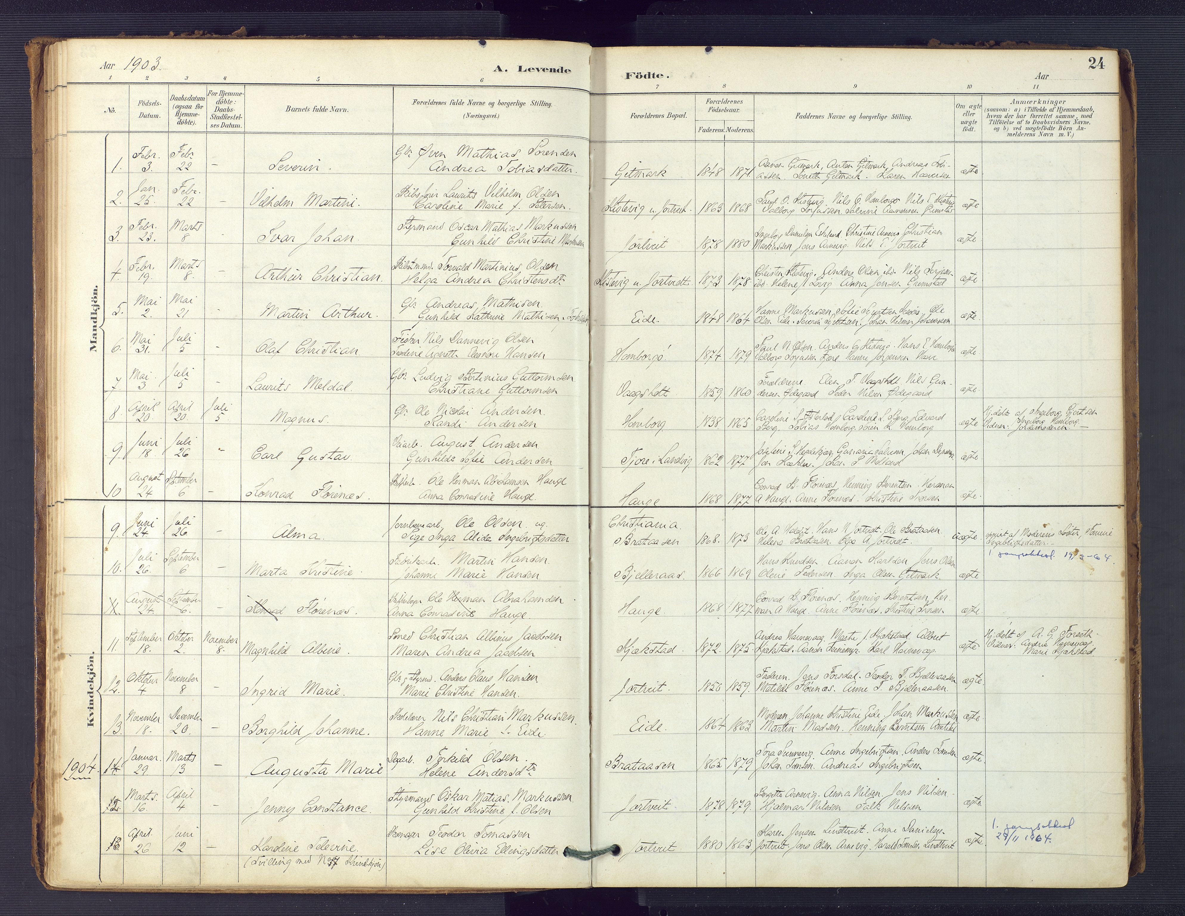 Hommedal sokneprestkontor, SAK/1111-0023/F/Fa/Faa/L0003: Parish register (official) no. A 3, 1885-1916, p. 24