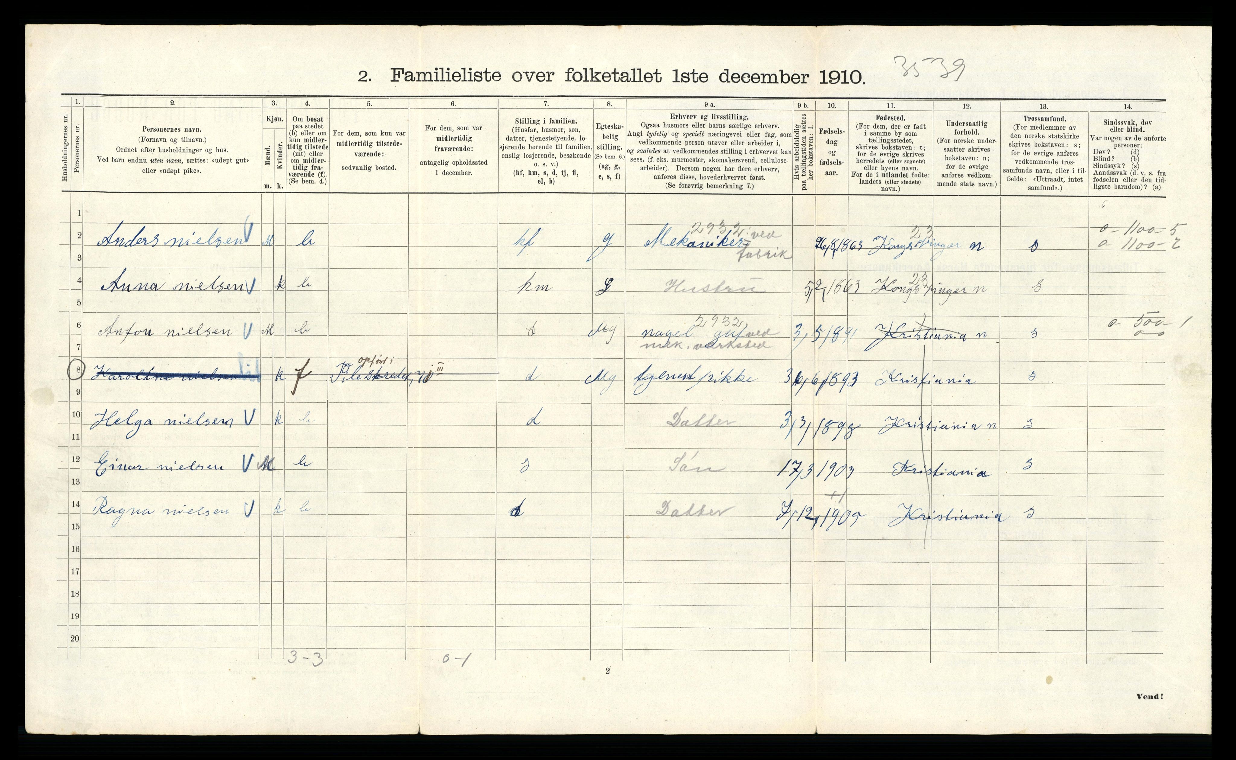 RA, 1910 census for Kristiania, 1910, p. 91780