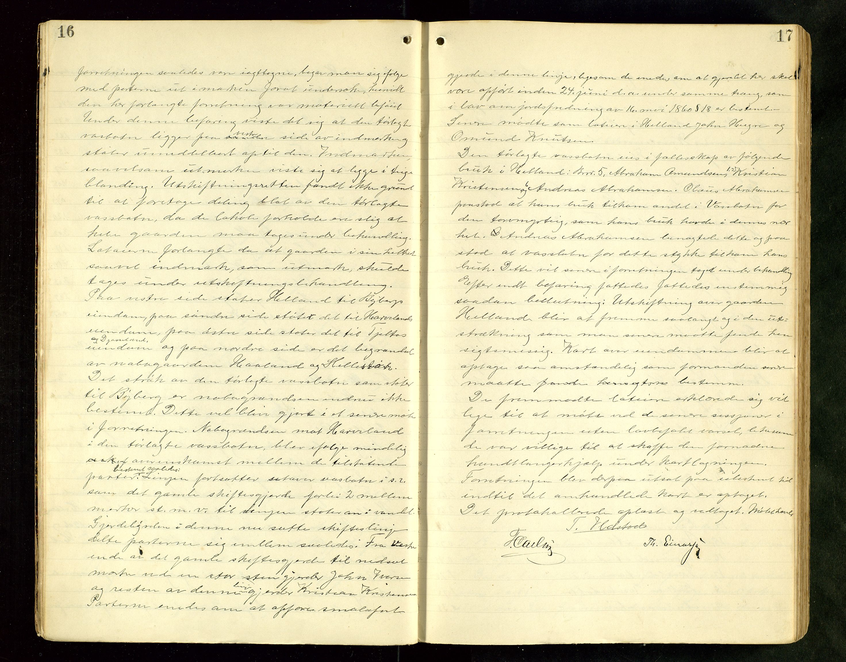 Rogaland jordskifterett, AV/SAST-A-102426/Oa/L0067: Forhandlingsprotokoll, 1908-1910, p. 16-17