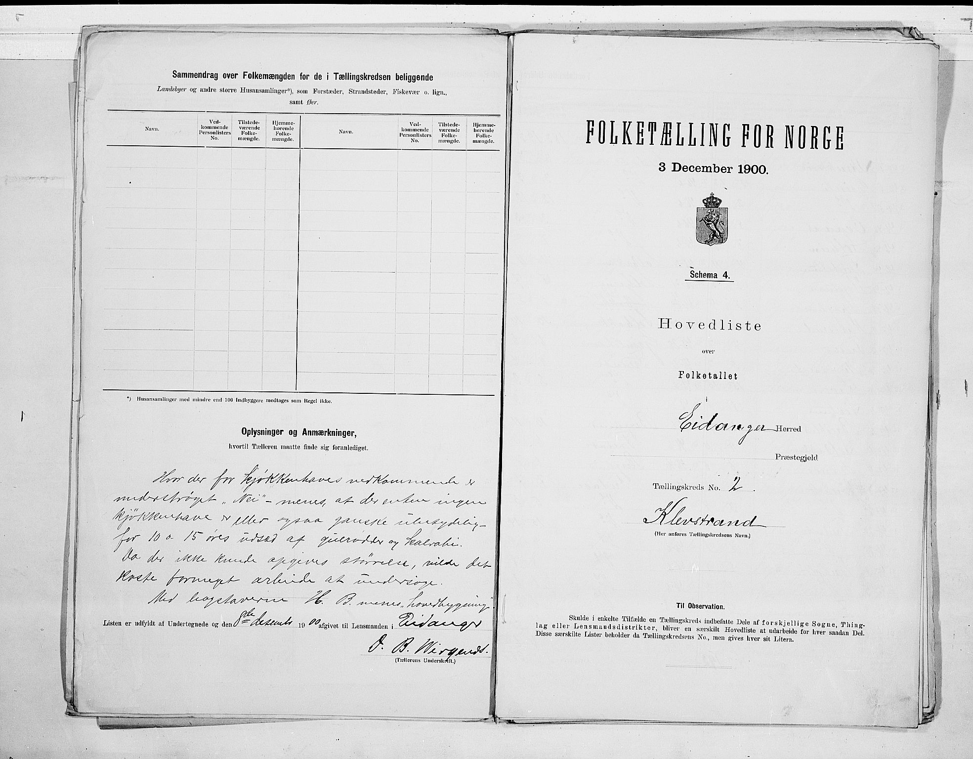 SAKO, 1900 census for Eidanger, 1900, p. 8