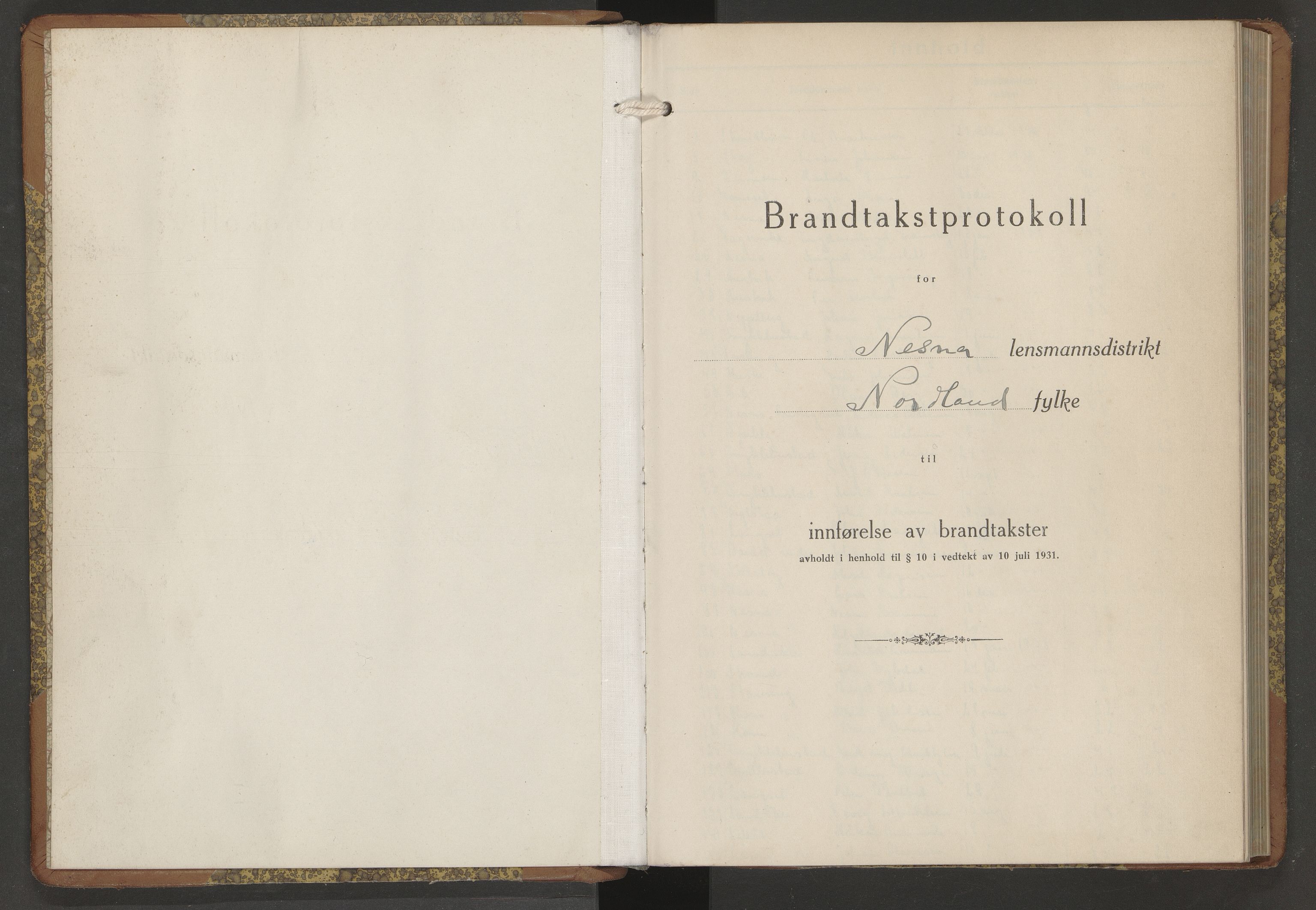 Norges Brannkasse Nesna, AV/SAT-A-5575/Fb/L0009: Branntakstprotokoll, 1936-1942