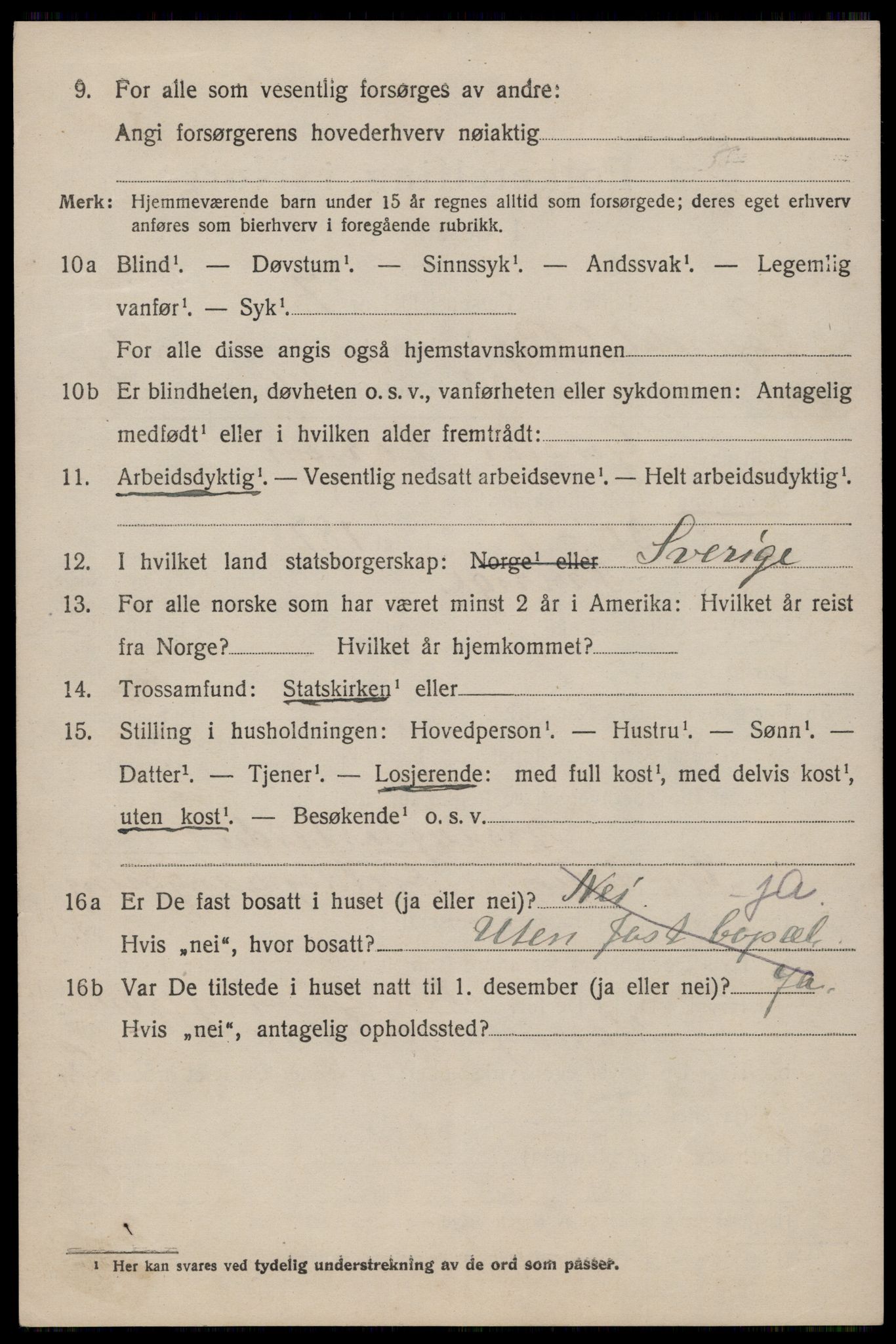 SAST, 1920 census for Sokndal, 1920, p. 1698