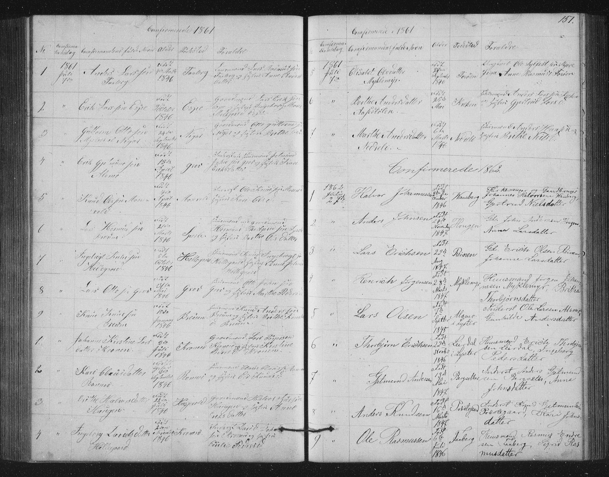 Jostedal sokneprestembete, AV/SAB-A-80601/H/Hab/Haba/L0001: Parish register (copy) no. A 1, 1861-1906, p. 151