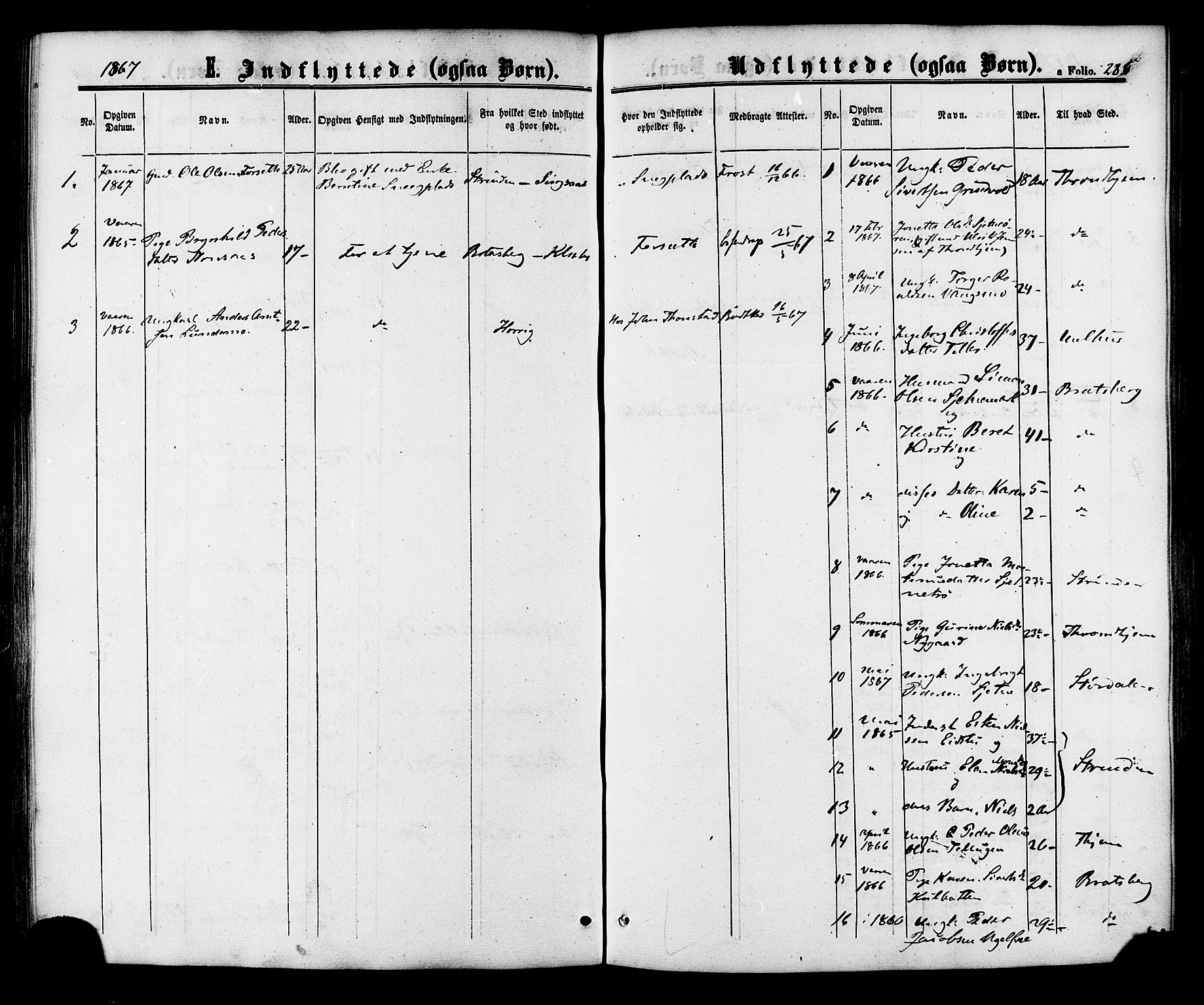 Ministerialprotokoller, klokkerbøker og fødselsregistre - Sør-Trøndelag, SAT/A-1456/618/L0442: Parish register (official) no. 618A06 /1, 1863-1879, p. 286
