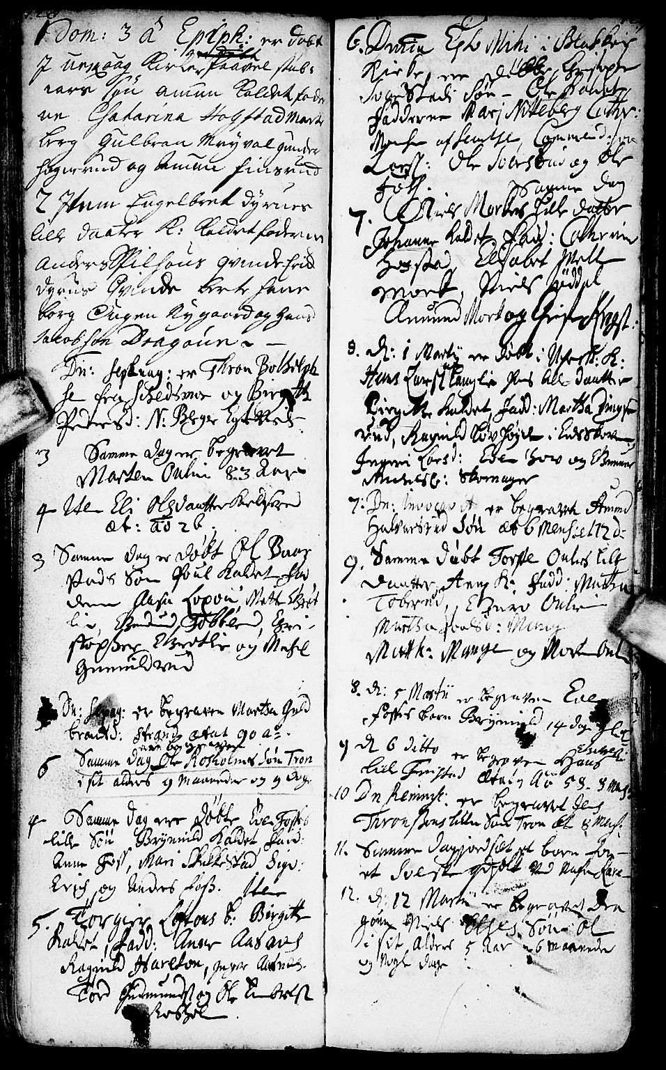 Aurskog prestekontor Kirkebøker, AV/SAO-A-10304a/F/Fa/L0001: Parish register (official) no. I 1, 1707-1735, p. 128-129