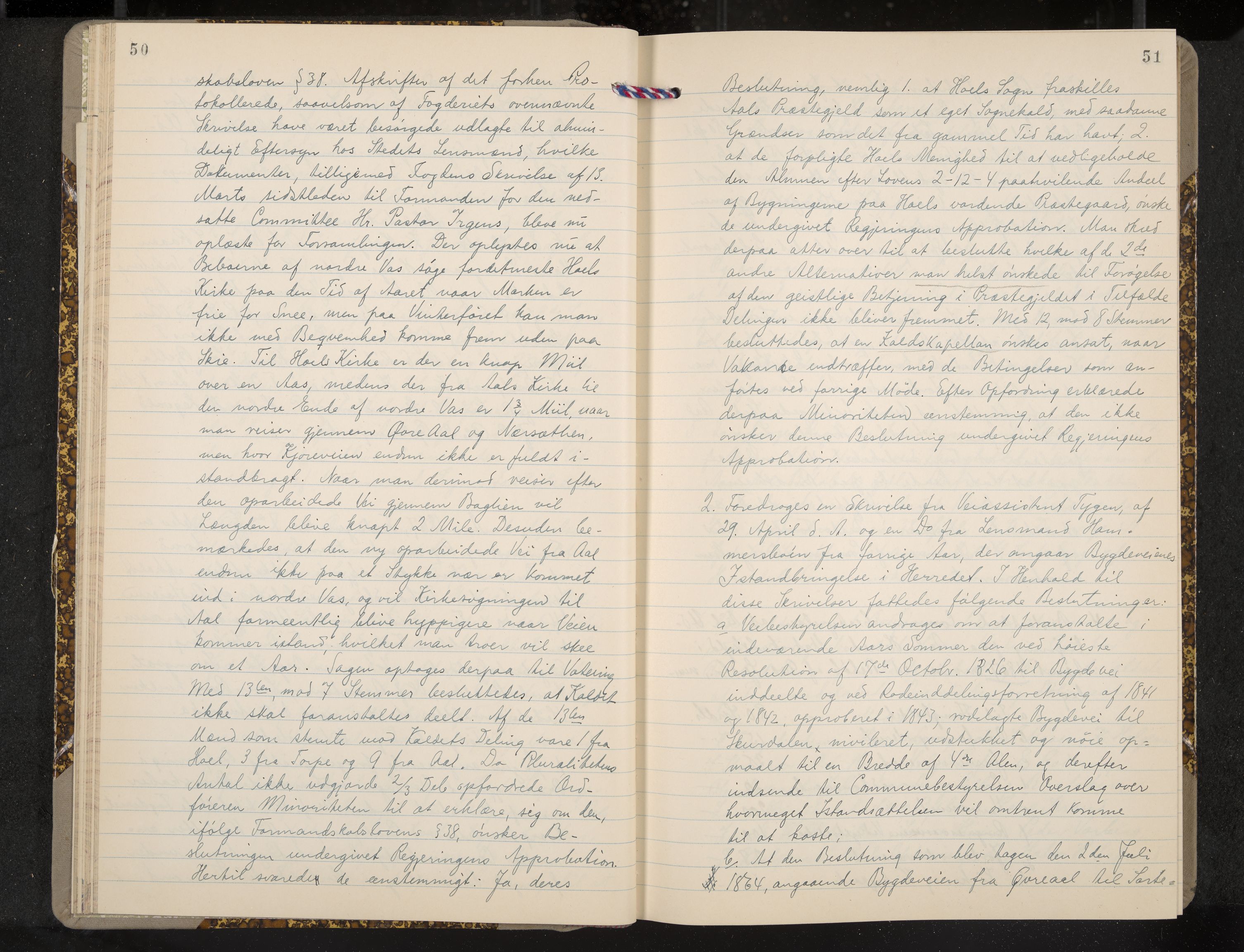 Ål formannskap og sentraladministrasjon, IKAK/0619021/A/Aa/L0003: Utskrift av møtebok, 1864-1880, p. 50-51