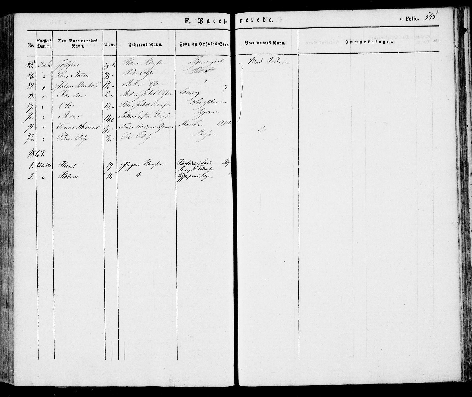 Tjølling kirkebøker, SAKO/A-60/F/Fa/L0006: Parish register (official) no. 6, 1835-1859, p. 555