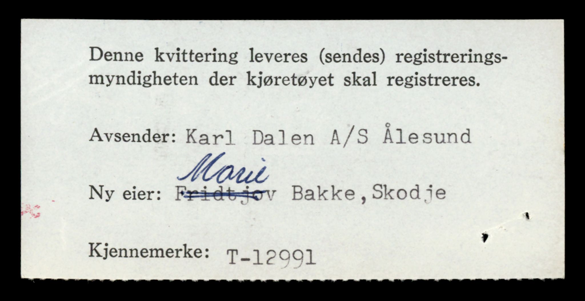 Møre og Romsdal vegkontor - Ålesund trafikkstasjon, SAT/A-4099/F/Fe/L0036: Registreringskort for kjøretøy T 12831 - T 13030, 1927-1998, p. 2348