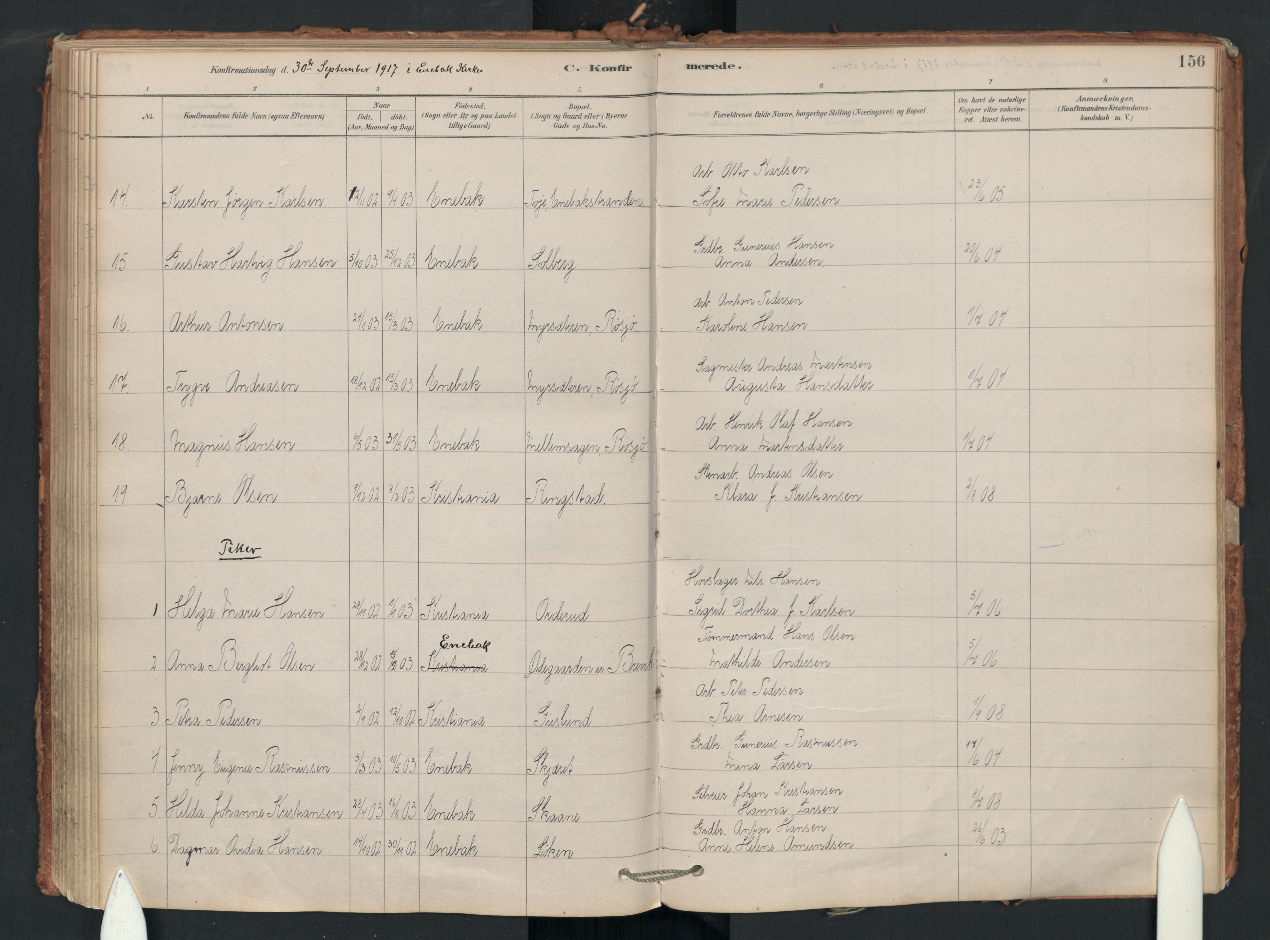 Enebakk prestekontor Kirkebøker, AV/SAO-A-10171c/F/Fa/L0018: Parish register (official) no. I 18, 1877-1930, p. 156