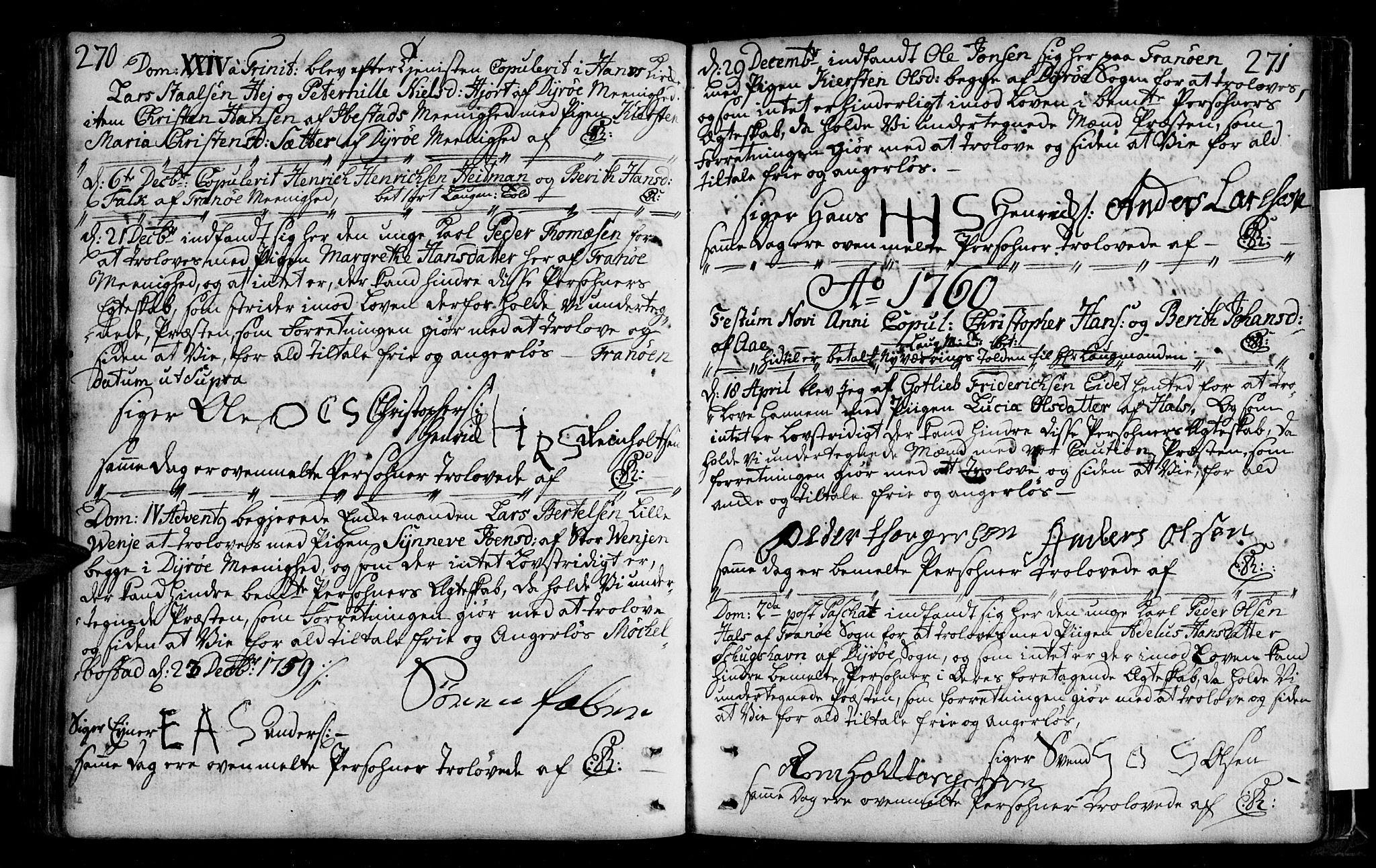 Tranøy sokneprestkontor, SATØ/S-1313/I/Ia/Iaa/L0001kirke: Parish register (official) no. 1, 1757-1773, p. 270-271