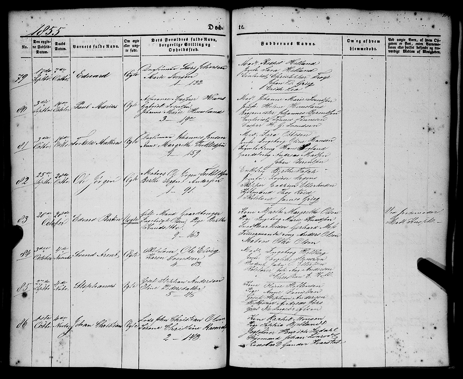 Nykirken Sokneprestembete, AV/SAB-A-77101/H/Haa/L0014: Parish register (official) no. B 1, 1844-1858, p. 114