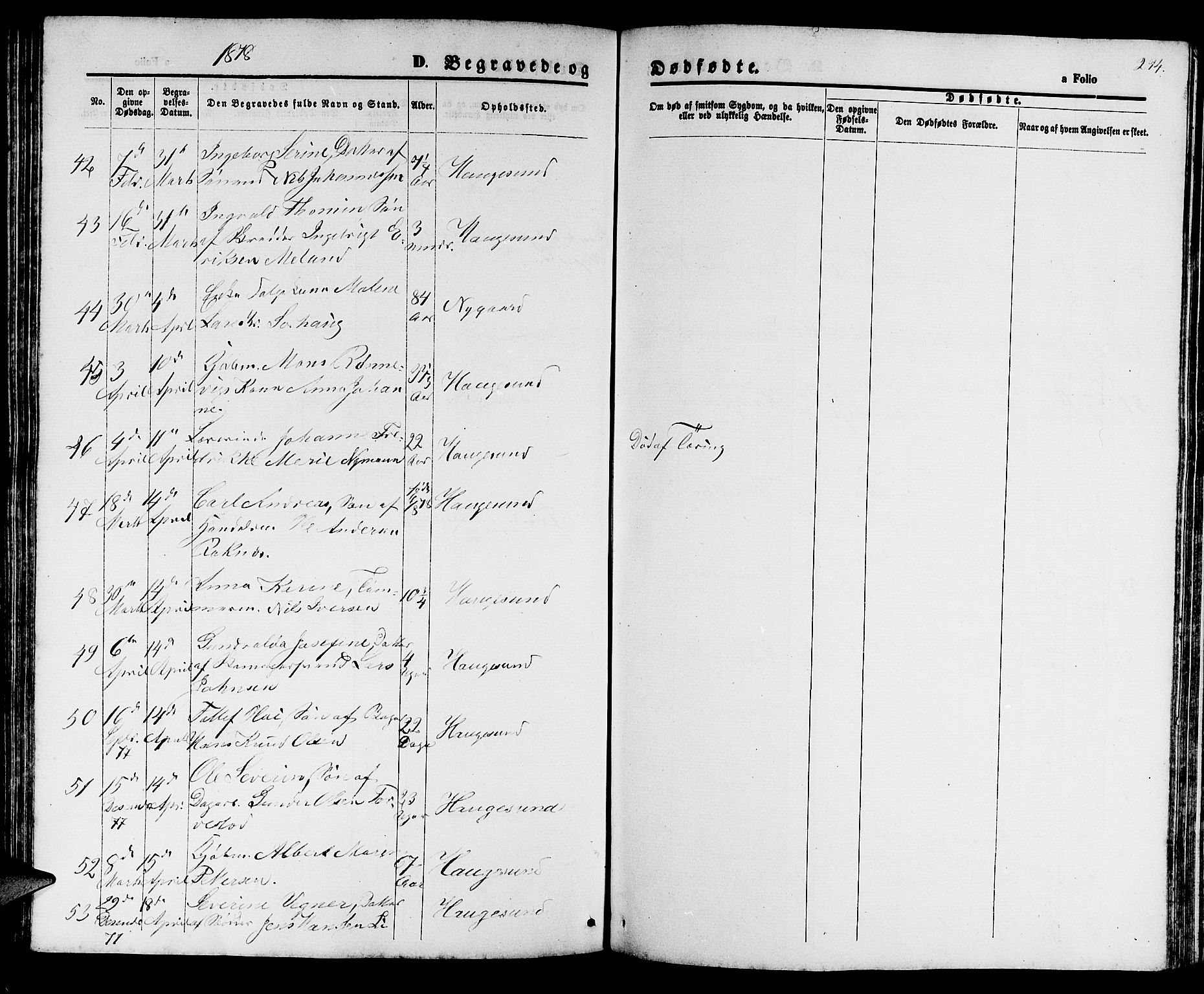 Haugesund sokneprestkontor, AV/SAST-A -101863/H/Ha/Hab/L0001: Parish register (copy) no. B 1, 1873-1881, p. 294