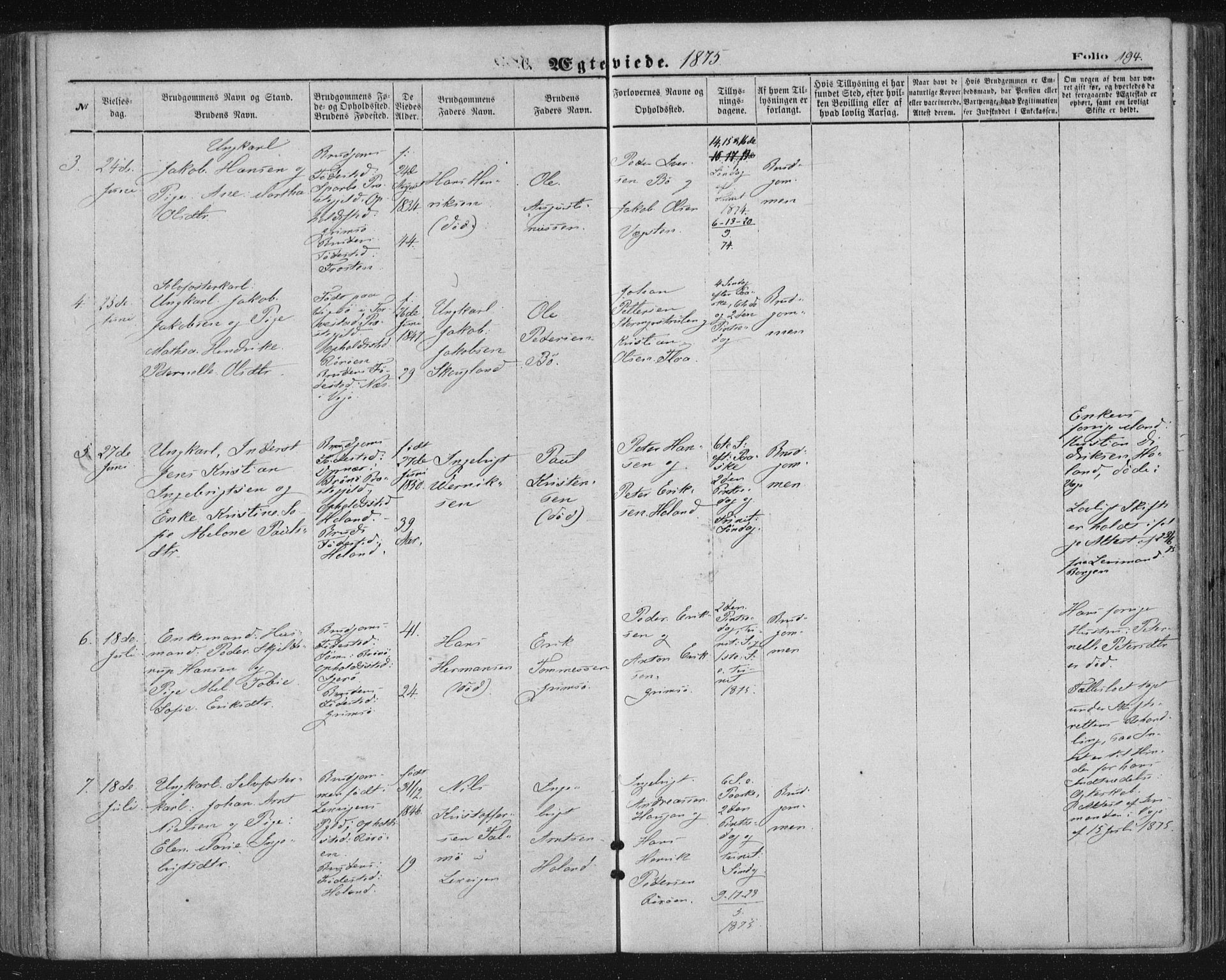 Ministerialprotokoller, klokkerbøker og fødselsregistre - Nordland, SAT/A-1459/816/L0241: Parish register (official) no. 816A07, 1870-1885, p. 194