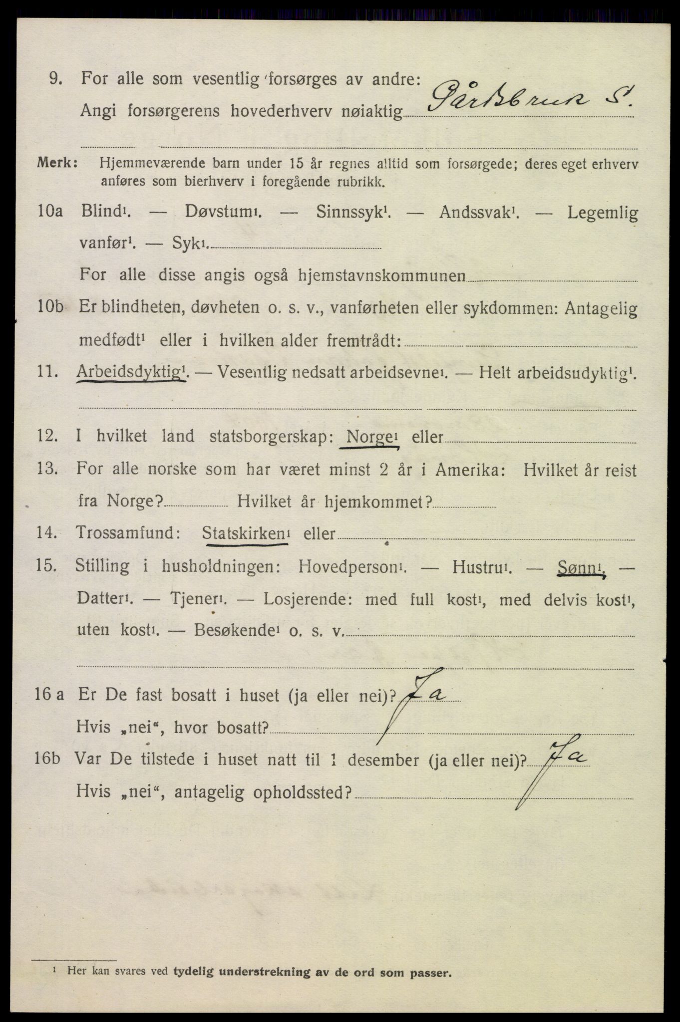 SAK, 1920 census for Høvåg, 1920, p. 3811