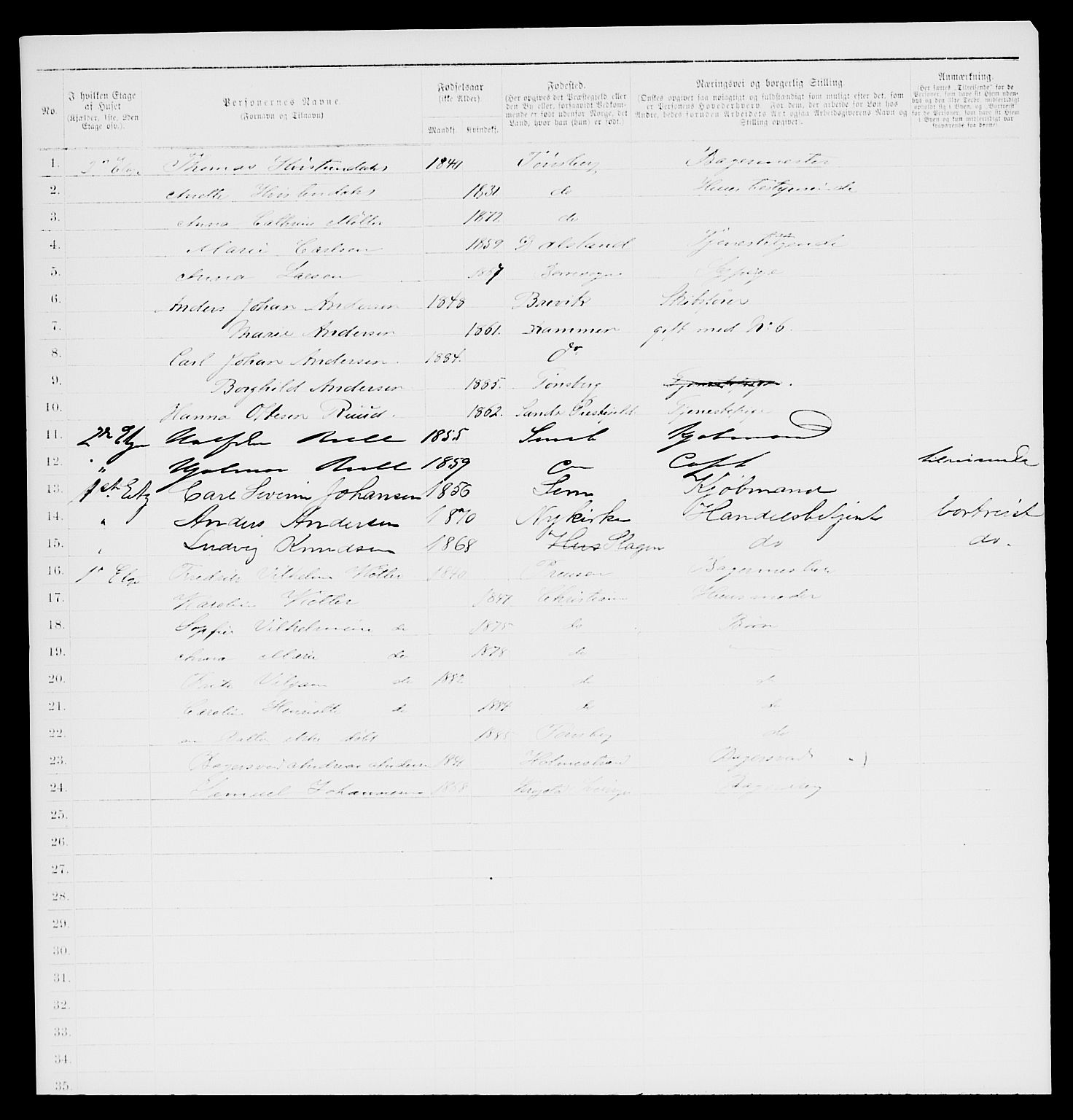 SAKO, 1885 census for 0705 Tønsberg, 1885, p. 164