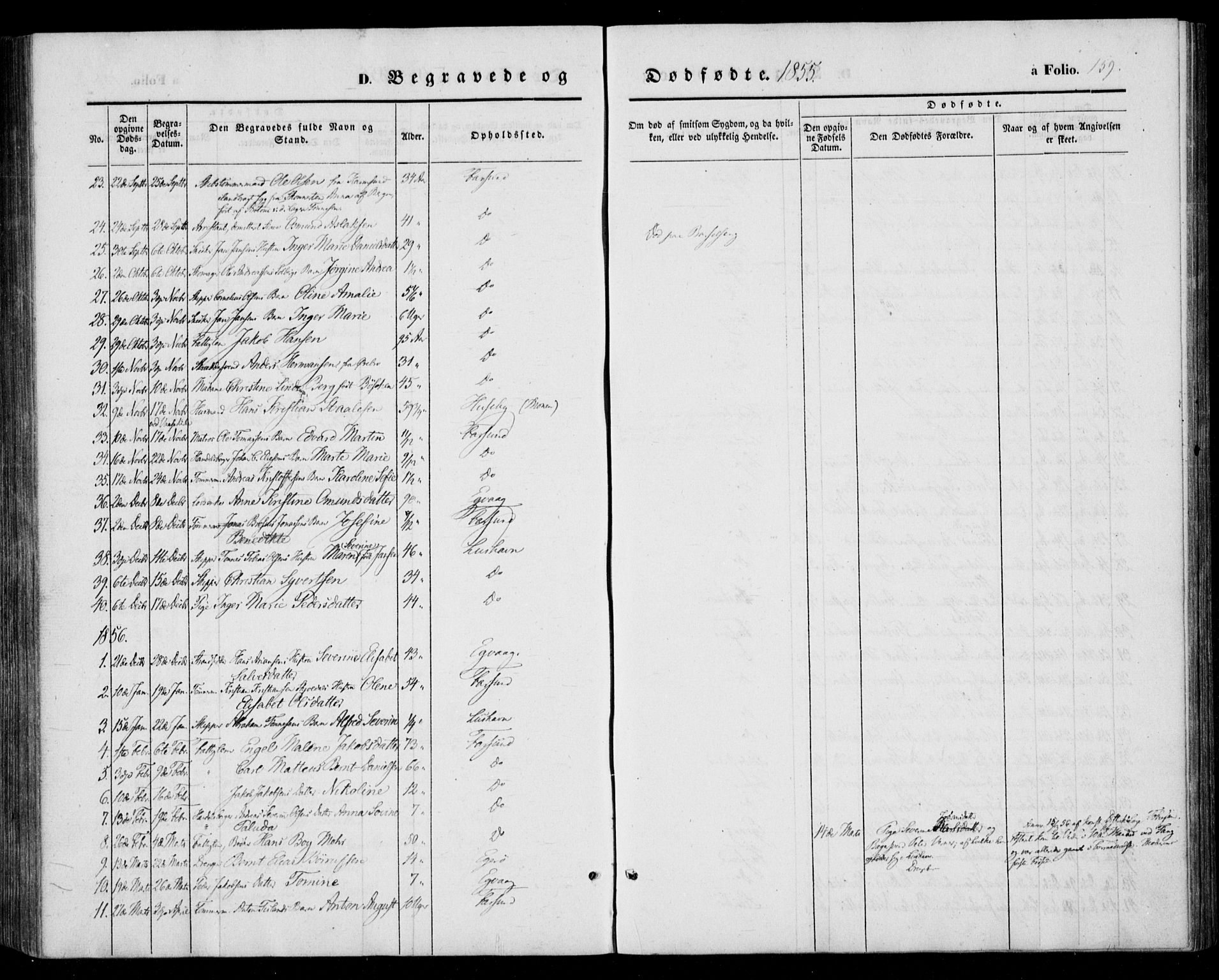 Farsund sokneprestkontor, AV/SAK-1111-0009/F/Fa/L0004: Parish register (official) no. A 4, 1847-1863, p. 159