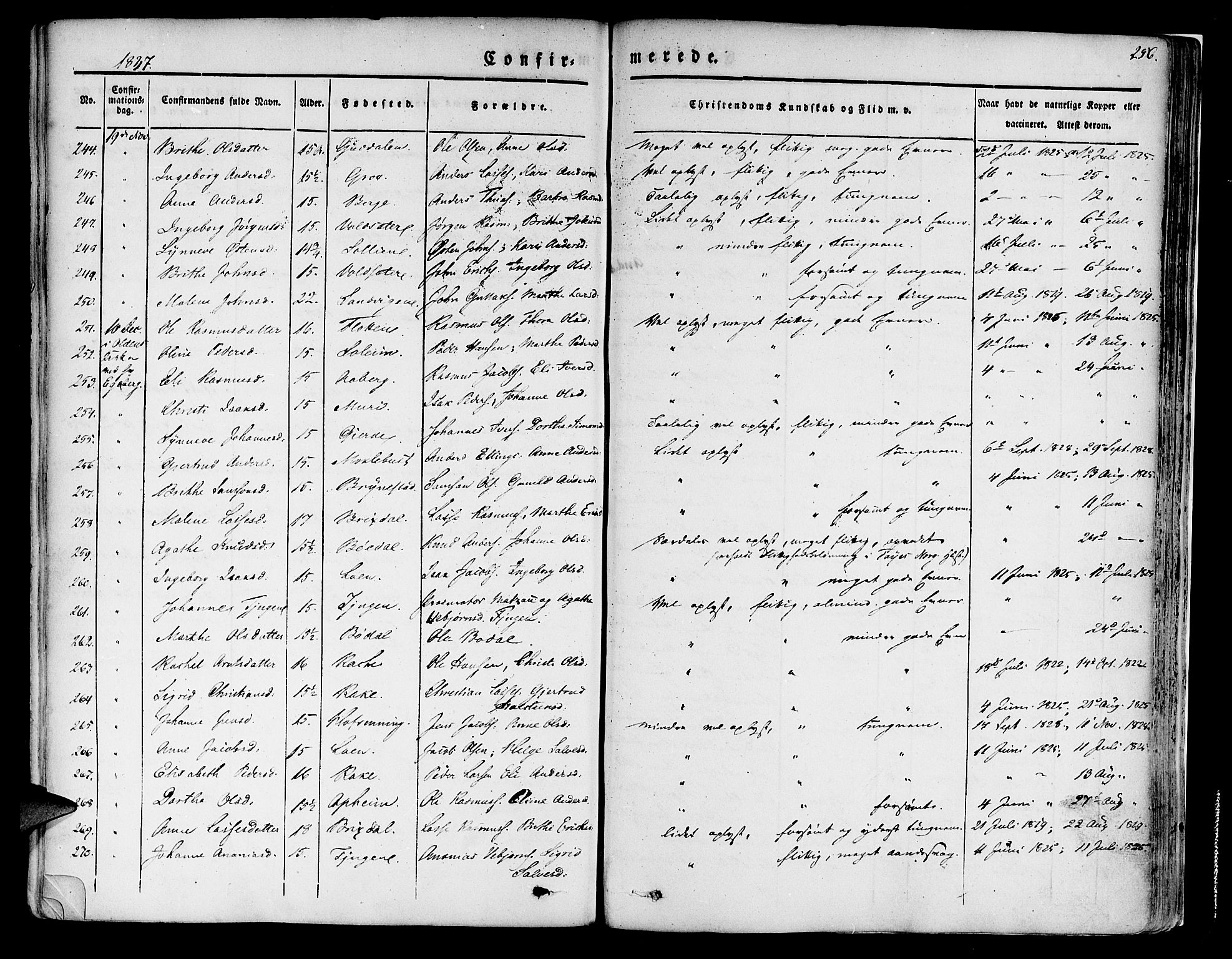 Innvik sokneprestembete, SAB/A-80501: Parish register (official) no. A 4I, 1831-1846, p. 256