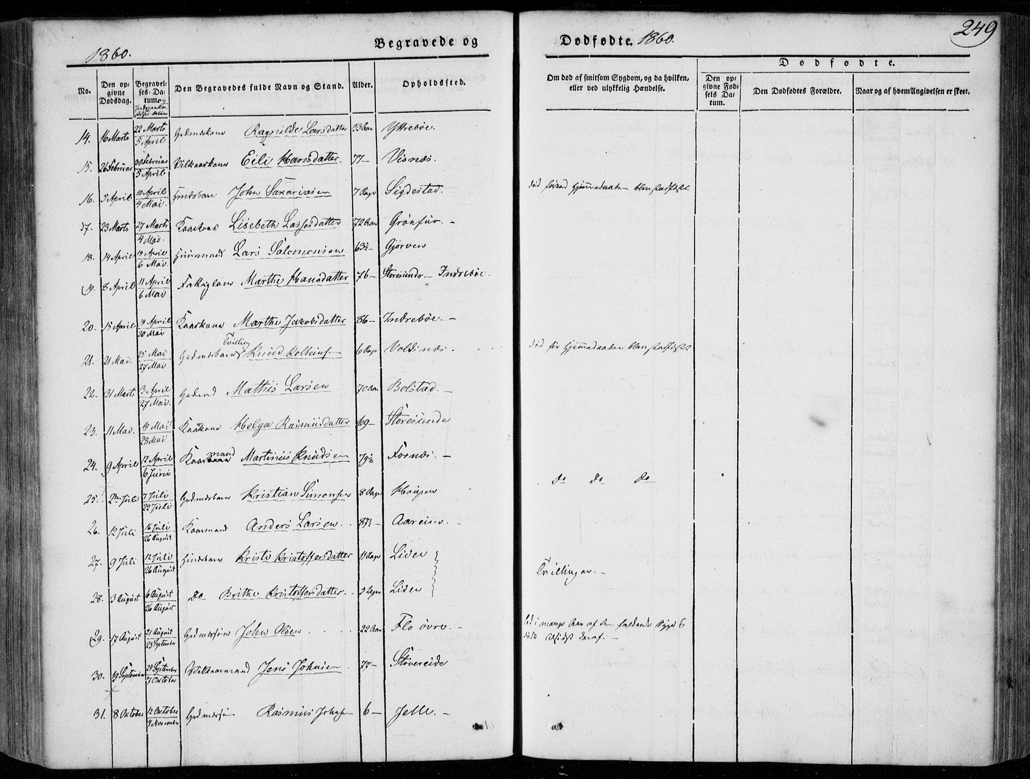 Stryn Sokneprestembete, AV/SAB-A-82501: Parish register (official) no. A 2, 1844-1861, p. 249