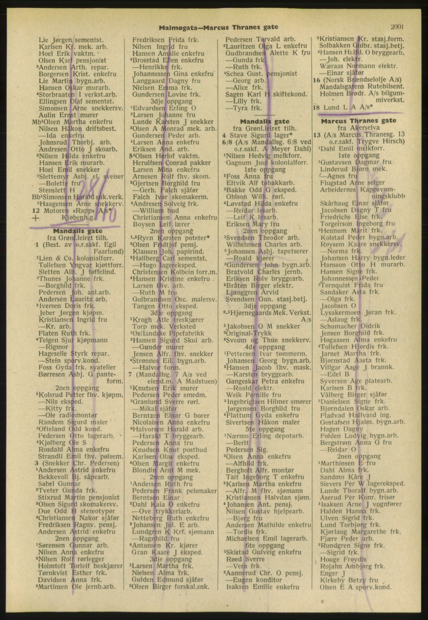 Kristiania/Oslo adressebok, PUBL/-, 1952, p. 2001