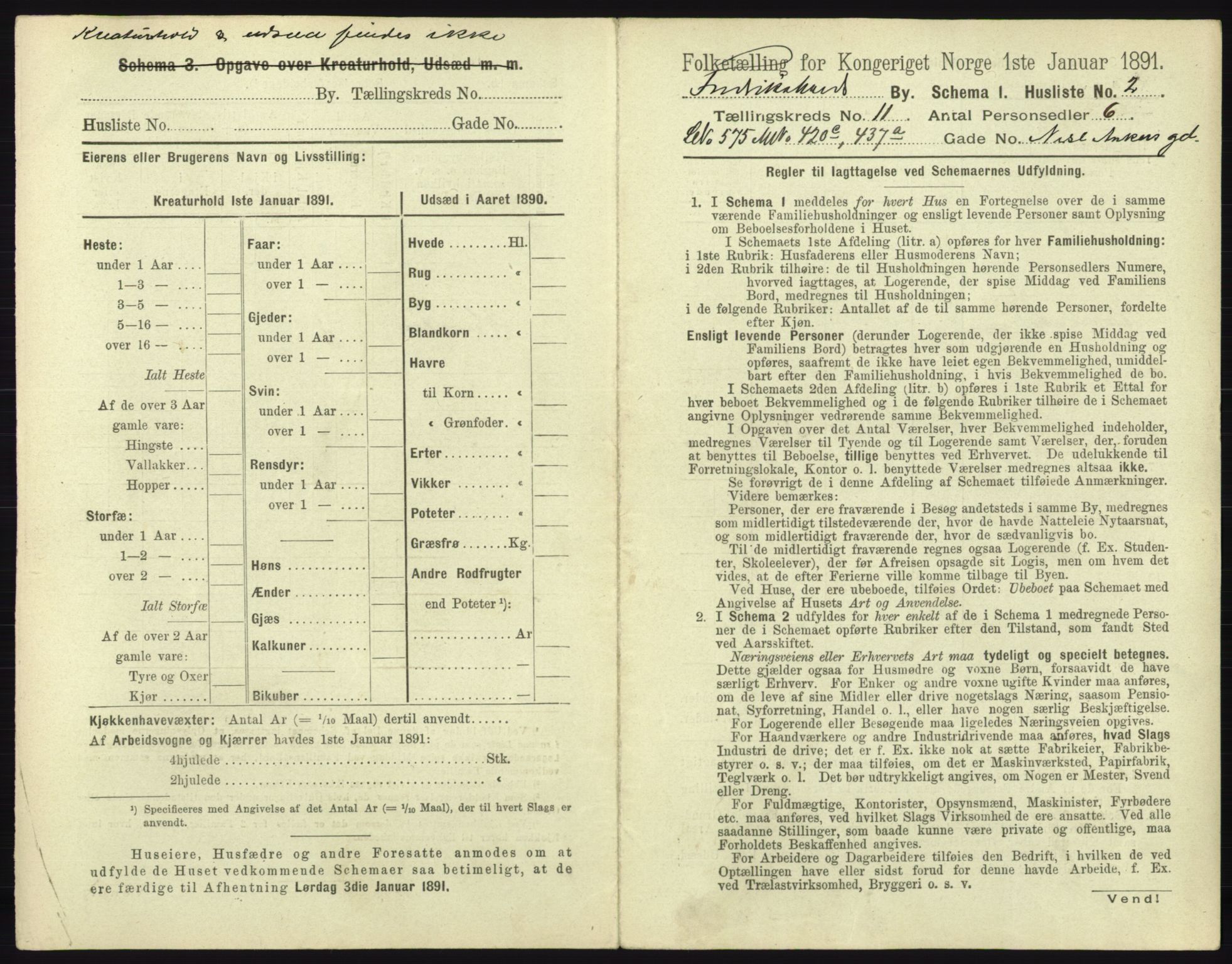 RA, 1891 census for 0101 Fredrikshald, 1891, p. 1040