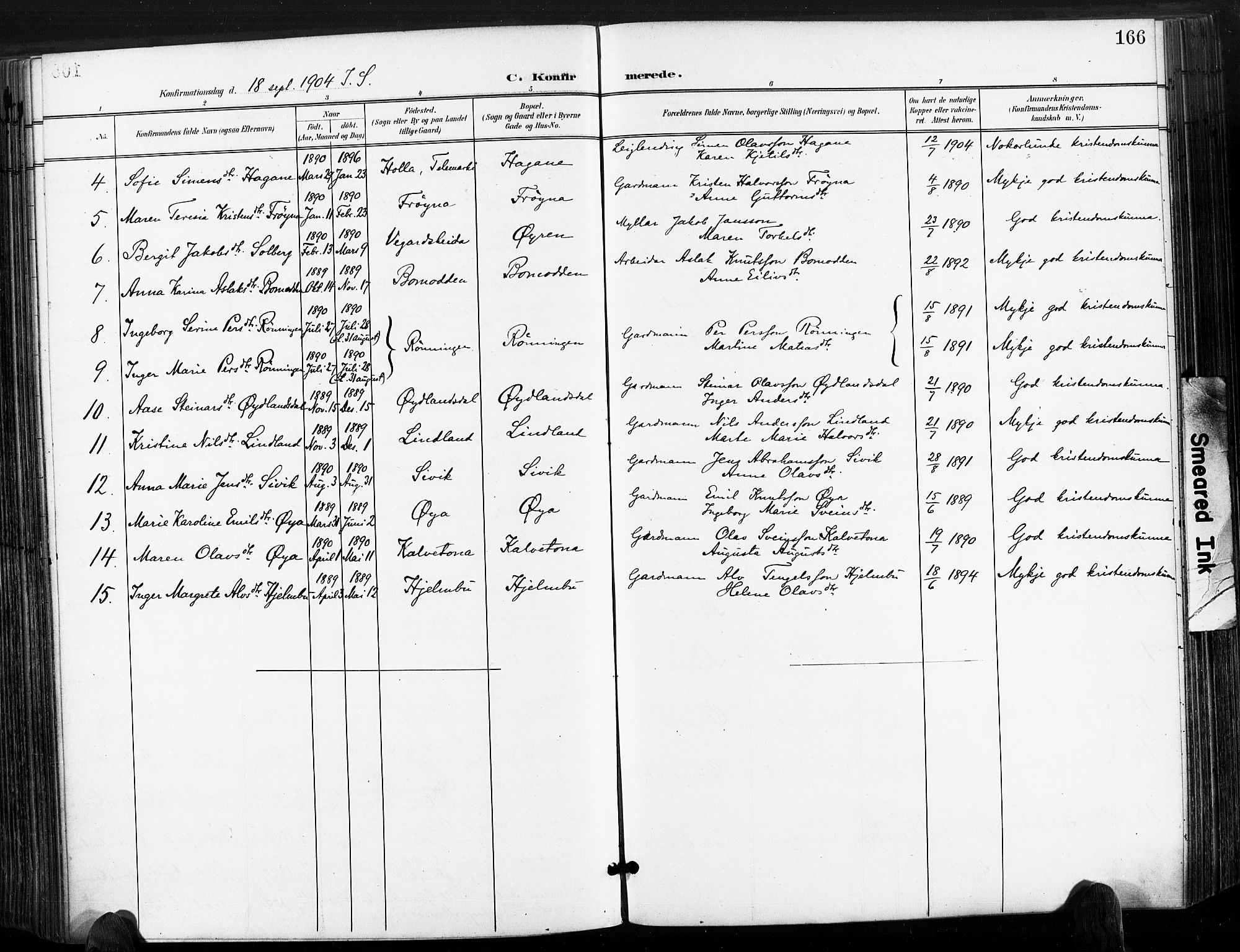 Søndeled sokneprestkontor, AV/SAK-1111-0038/F/Fa/L0006: Parish register (official) no. A 6, 1900-1922, p. 166