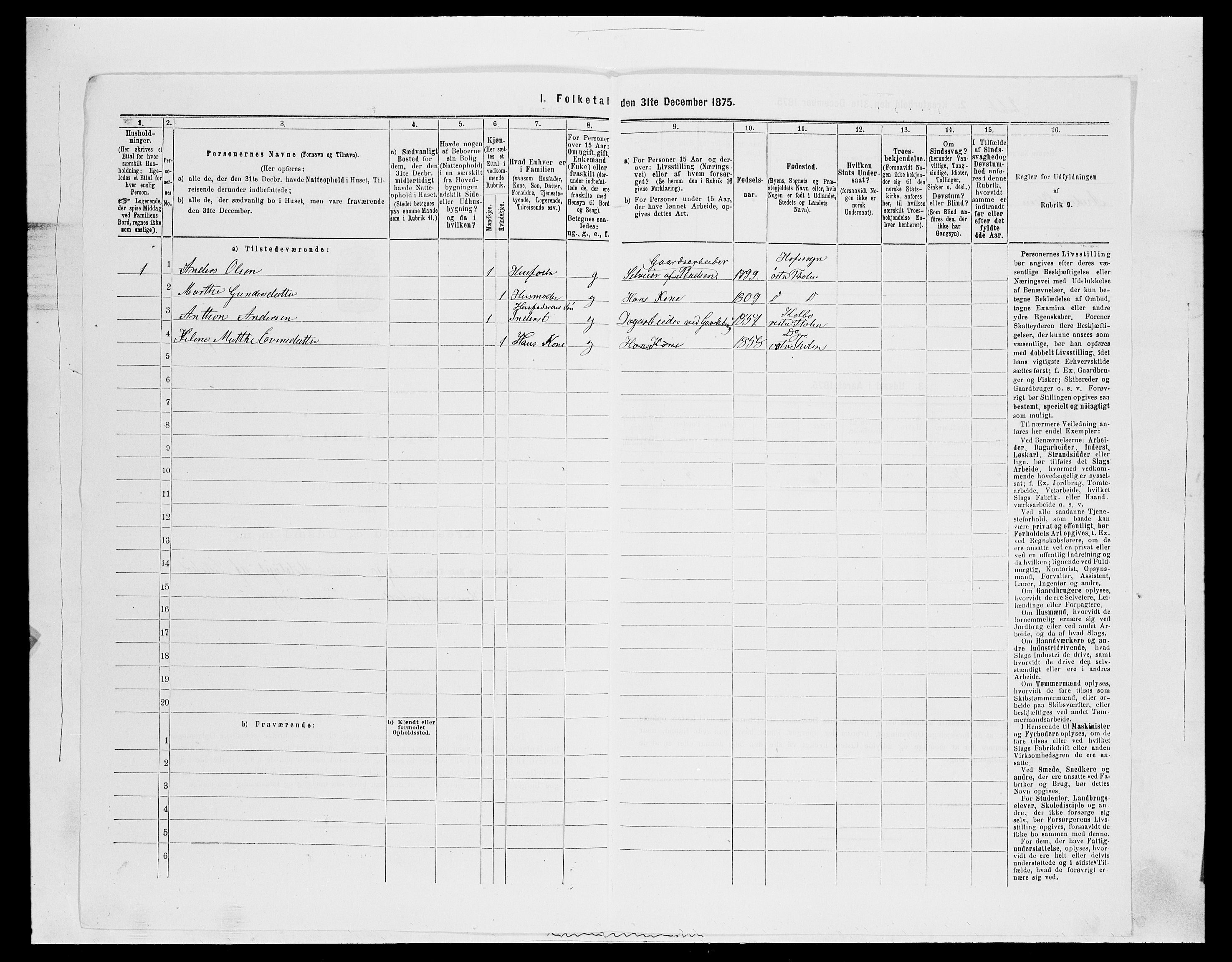 SAH, 1875 census for 0529P Vestre Toten, 1875, p. 1840