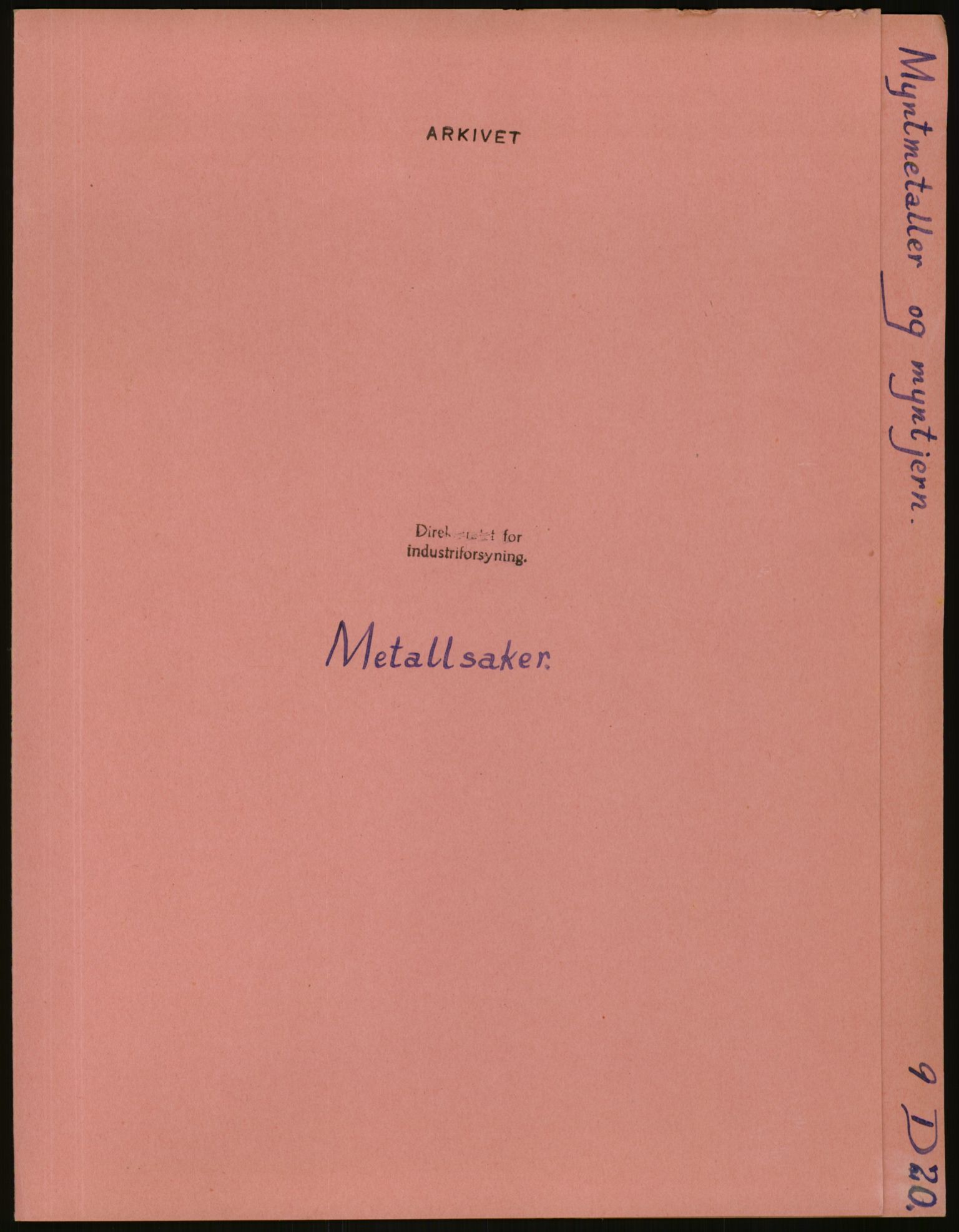 Direktoratet for industriforsyning, Sekretariatet, RA/S-4153/D/Df/L0054: 9. Metallkontoret, 1940-1945, p. 2601