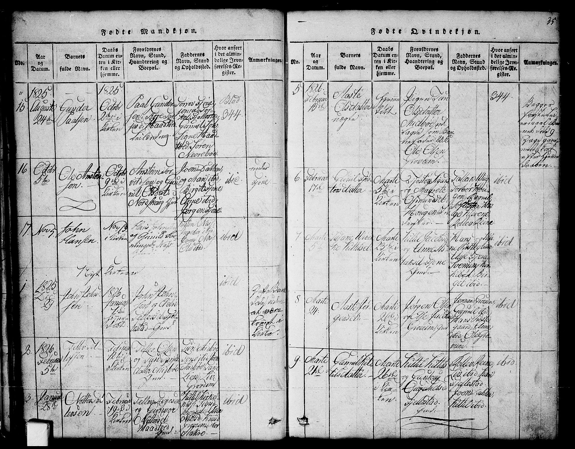 Nissedal kirkebøker, SAKO/A-288/G/Ga/L0001: Parish register (copy) no. I 1, 1814-1860, p. 35