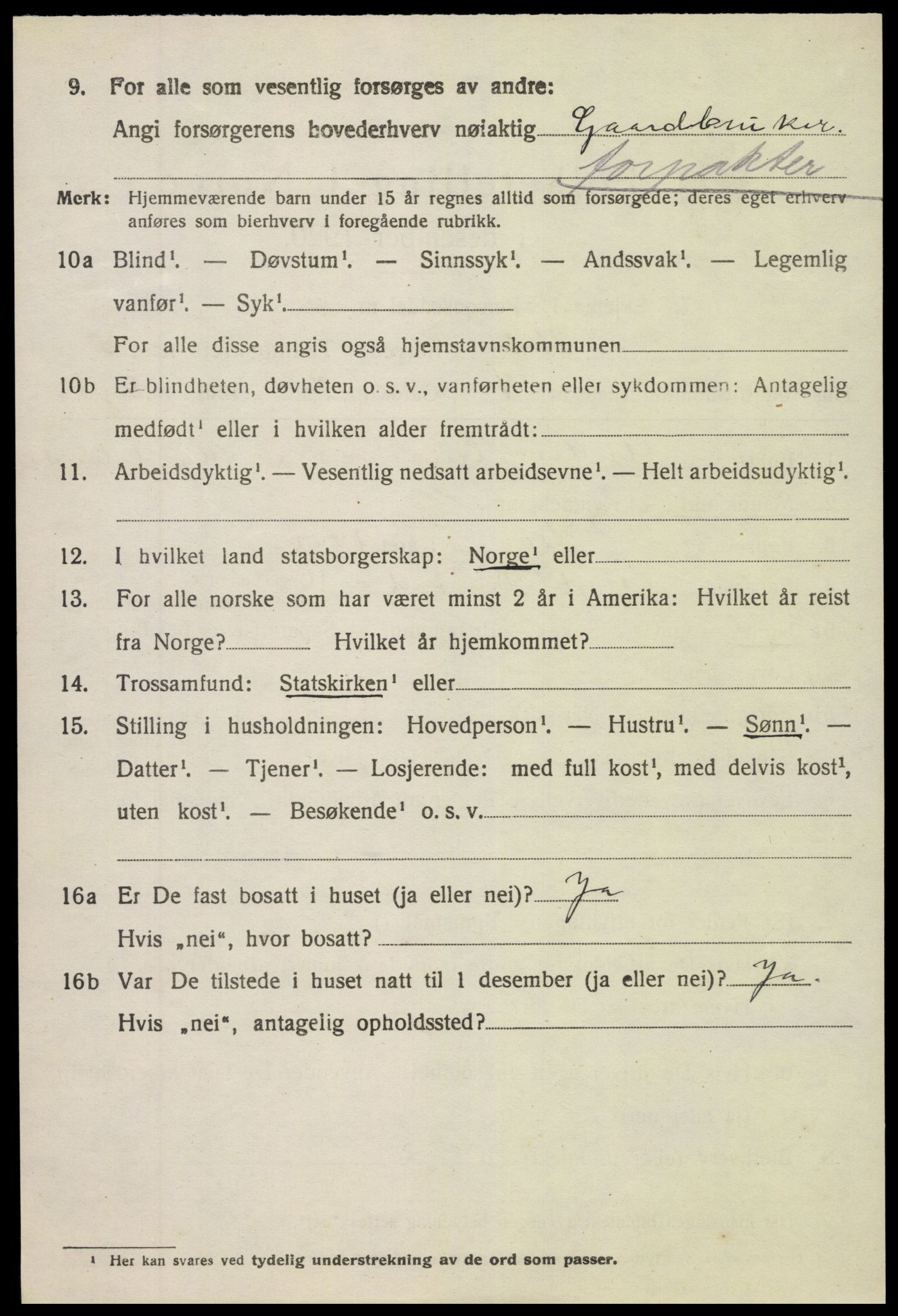 SAK, 1920 census for Holt, 1920, p. 3461