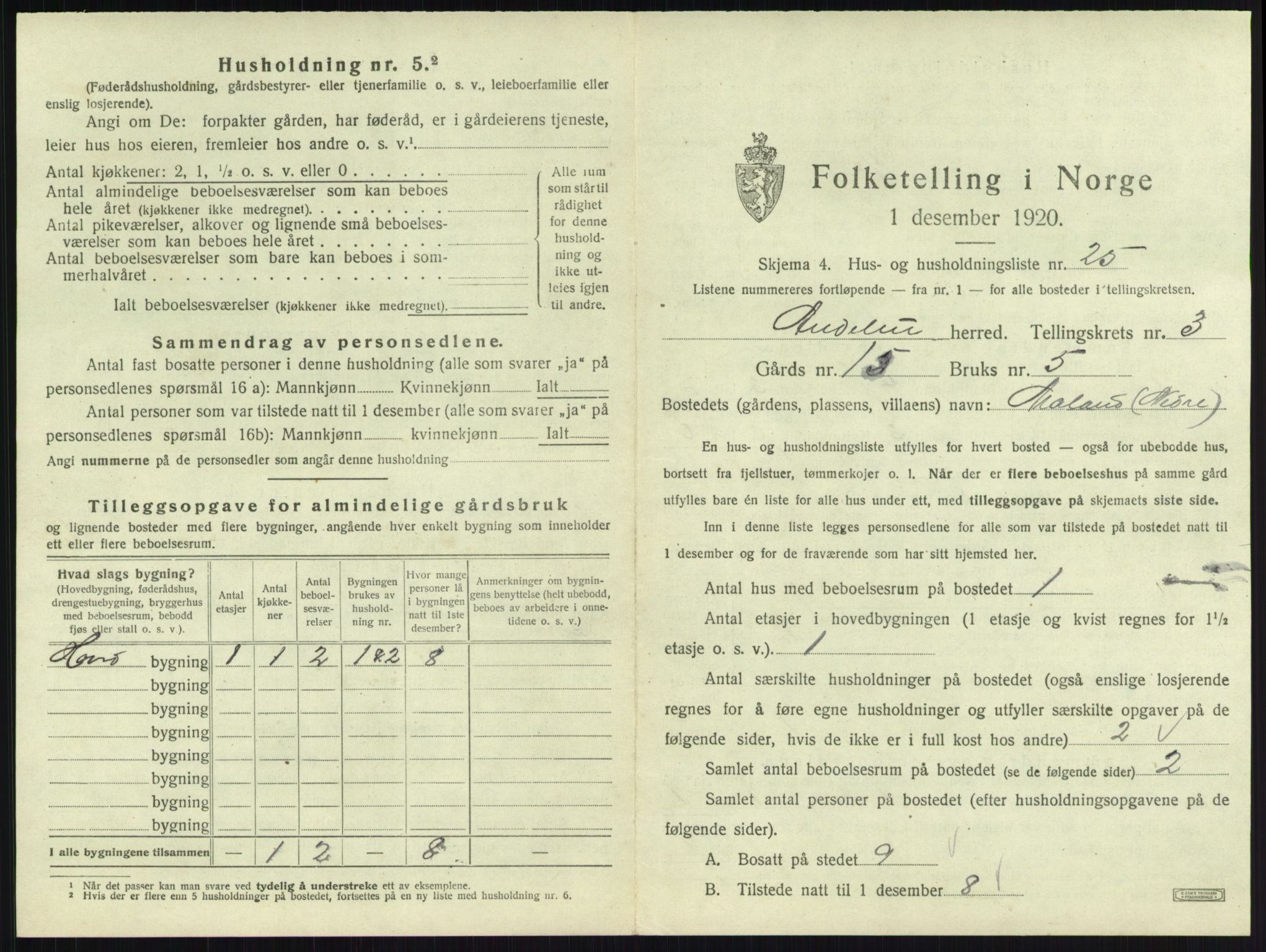 SAKO, 1920 census for Andebu, 1920, p. 229