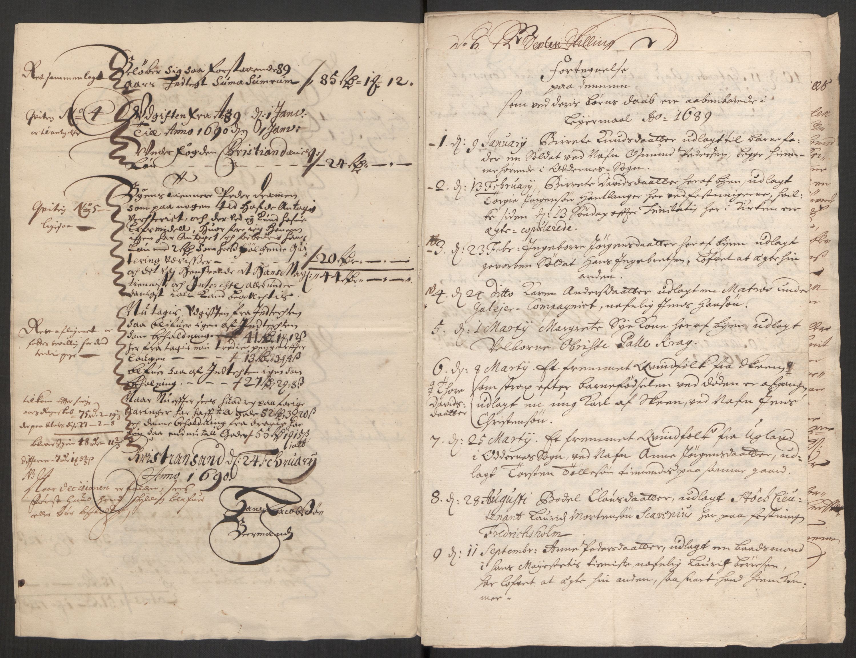 Rentekammeret inntil 1814, Reviderte regnskaper, Byregnskaper, RA/EA-4066/R/Rm/L0285: [M18] Sikt og sakefall, 1681-1718, p. 111