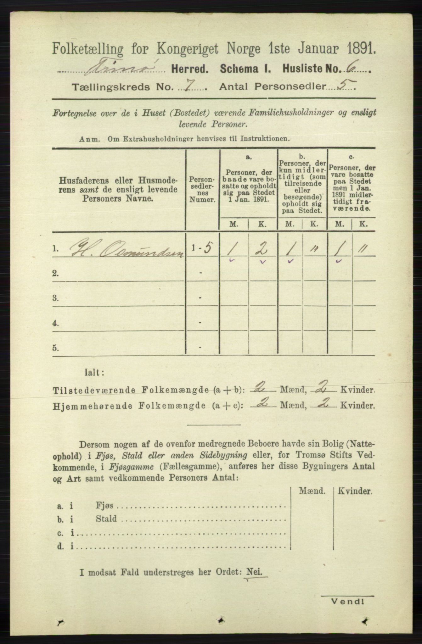 RA, 1891 census for 1141 Finnøy, 1891, p. 1492