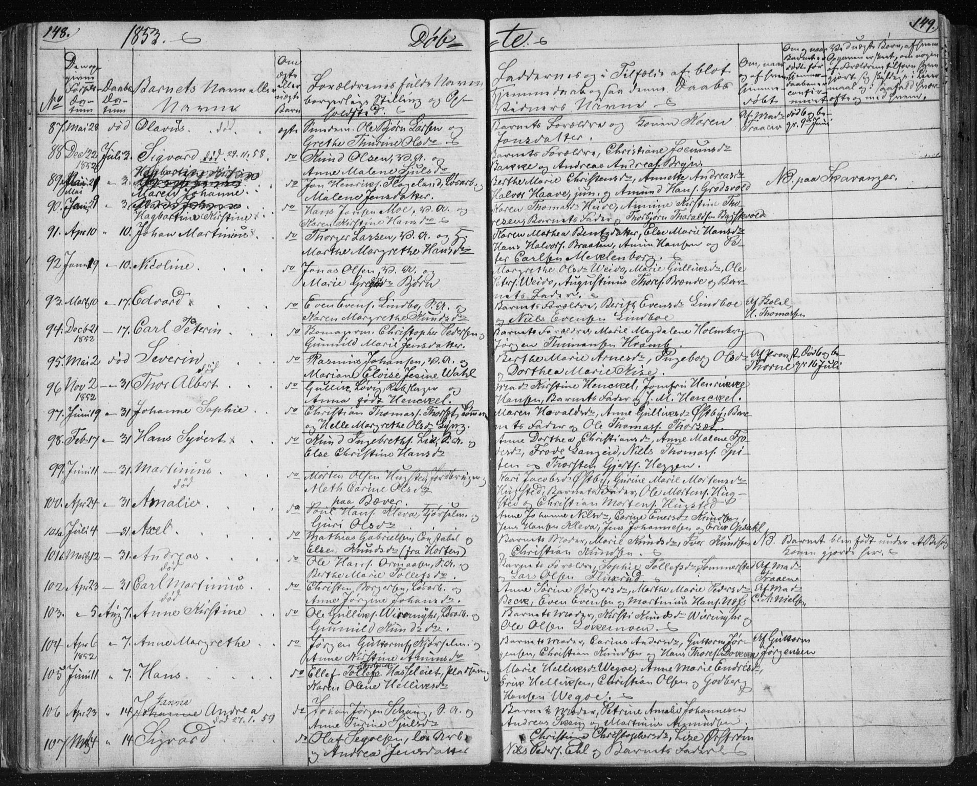 Kongsberg kirkebøker, AV/SAKO-A-22/F/Fa/L0009: Parish register (official) no. I 9, 1839-1858, p. 148-149