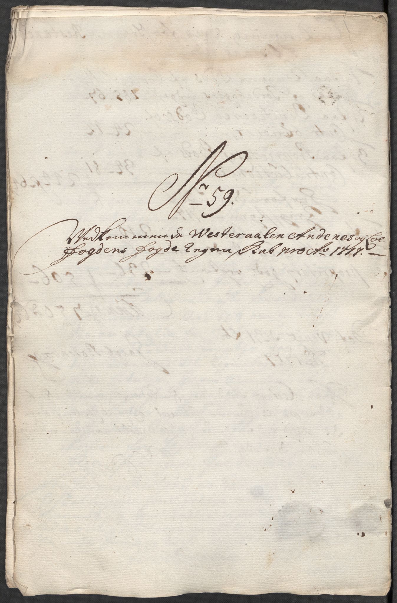 Rentekammeret inntil 1814, Reviderte regnskaper, Fogderegnskap, AV/RA-EA-4092/R67/L4683: Fogderegnskap Vesterålen, Andenes og Lofoten, 1717, p. 299