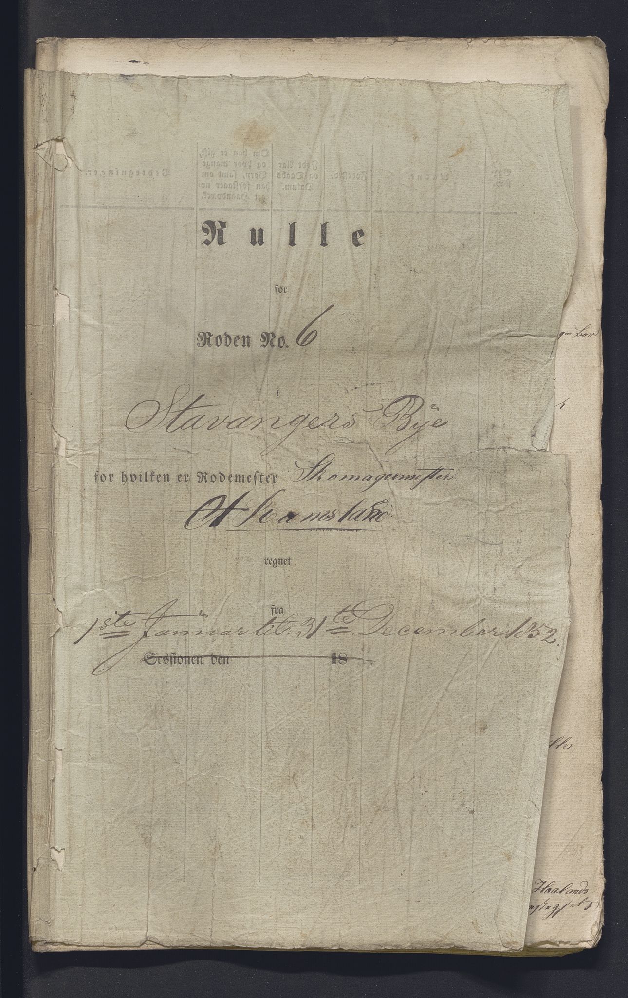 Innrulleringssjefen i Bergen, Avd. III. Bergen og Stavanger 1805-1850, SAB/A-100467/H/Ha/L0009: Mannskapsruller, 1851-1852, p. 360