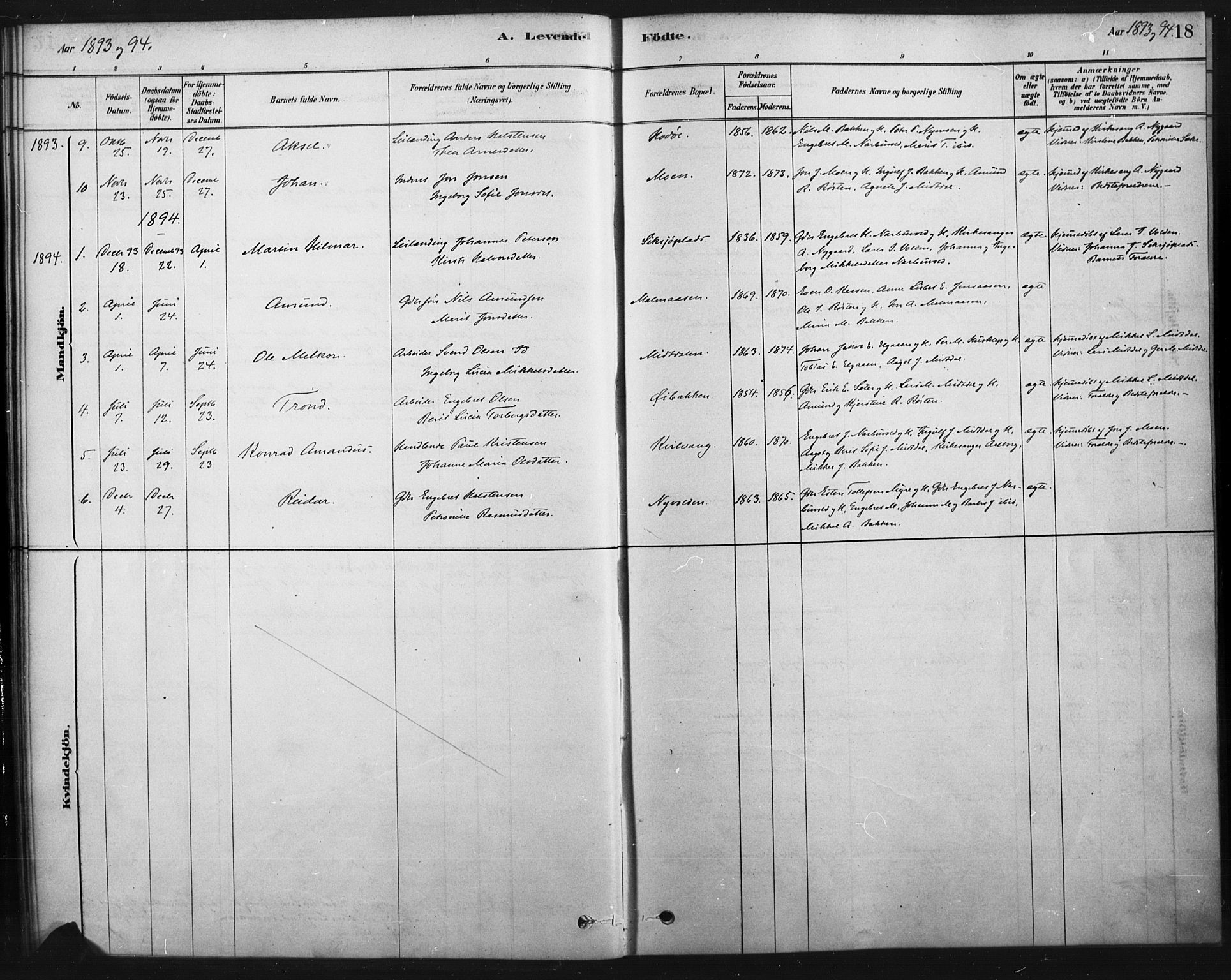 Tolga prestekontor, AV/SAH-PREST-062/K/L0007: Parish register (official) no. 7, 1877-1900, p. 18