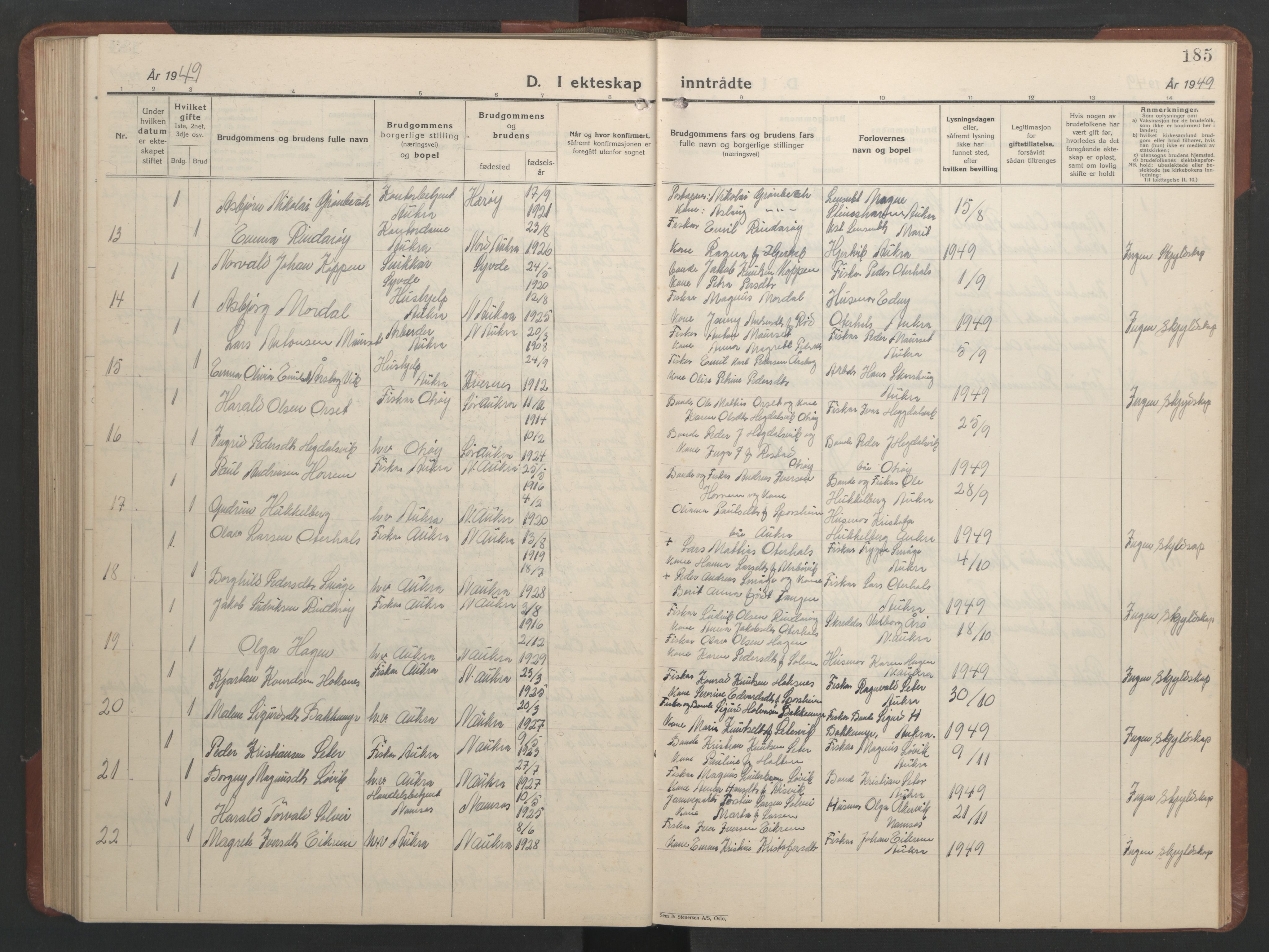 Ministerialprotokoller, klokkerbøker og fødselsregistre - Møre og Romsdal, AV/SAT-A-1454/560/L0726: Parish register (copy) no. 560C03, 1928-1952, p. 185