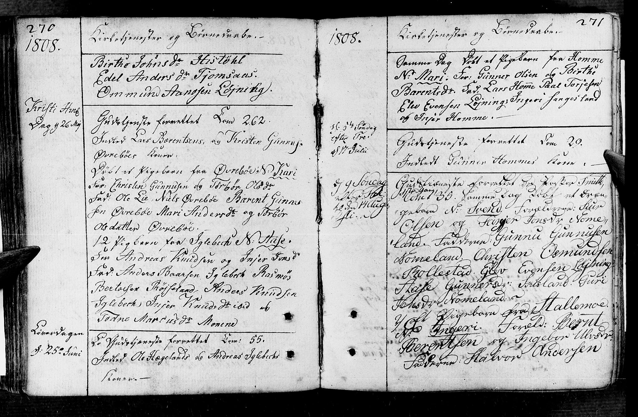 Vennesla sokneprestkontor, SAK/1111-0045/Fa/Fac/L0002: Parish register (official) no. A 2, 1785-1834, p. 270-271